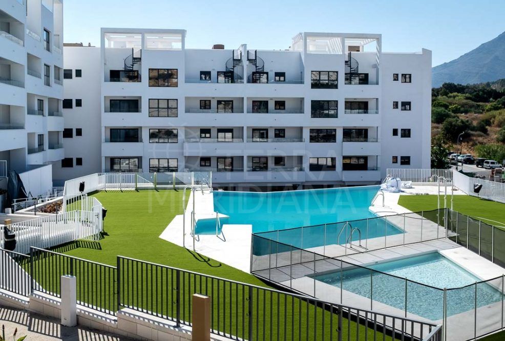 Brand new 3 bedroom contemporary style apartment with huge terrace for sale in Estepona centre