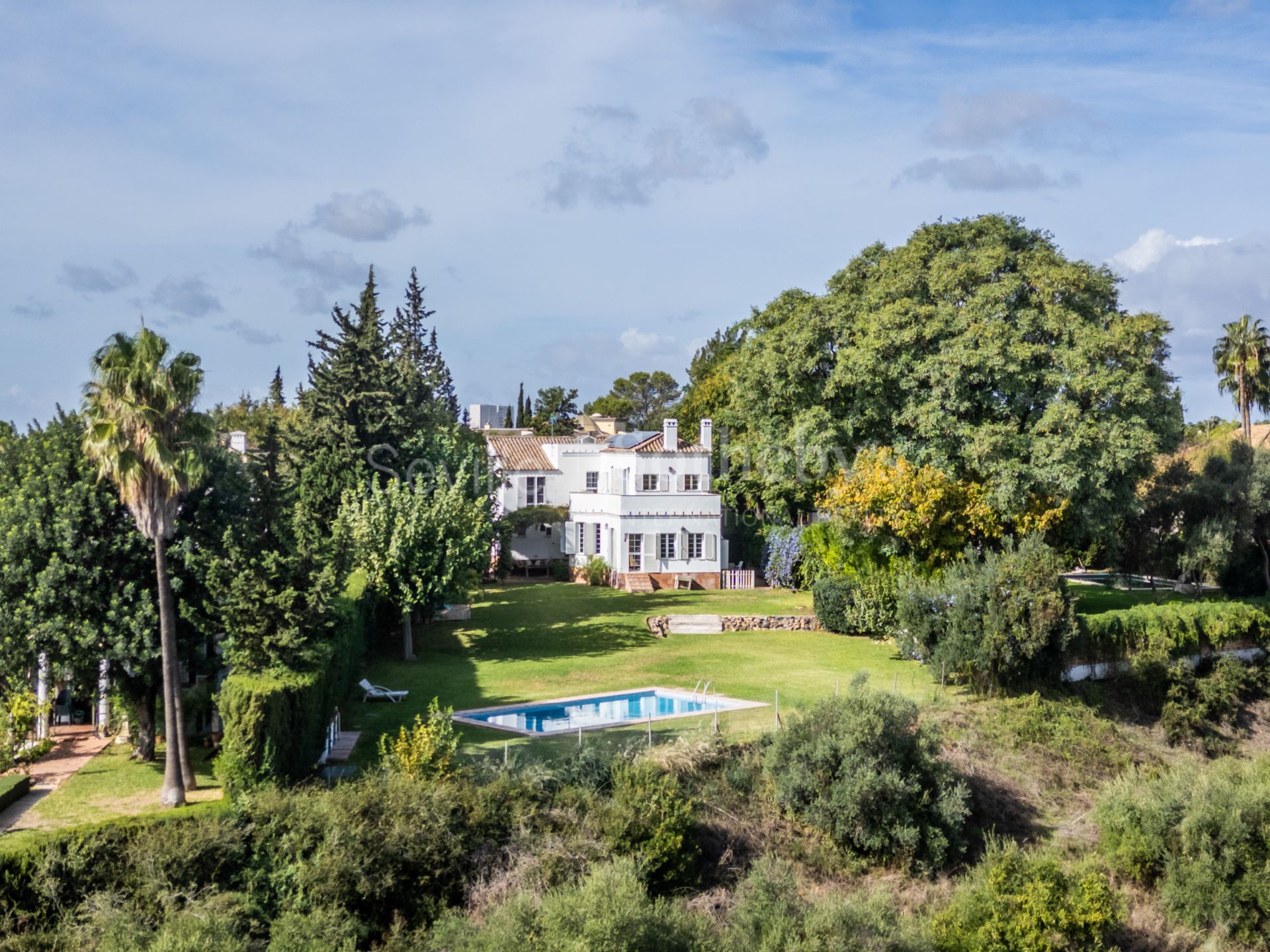 Detached villa with pool and panoramic views of Seville