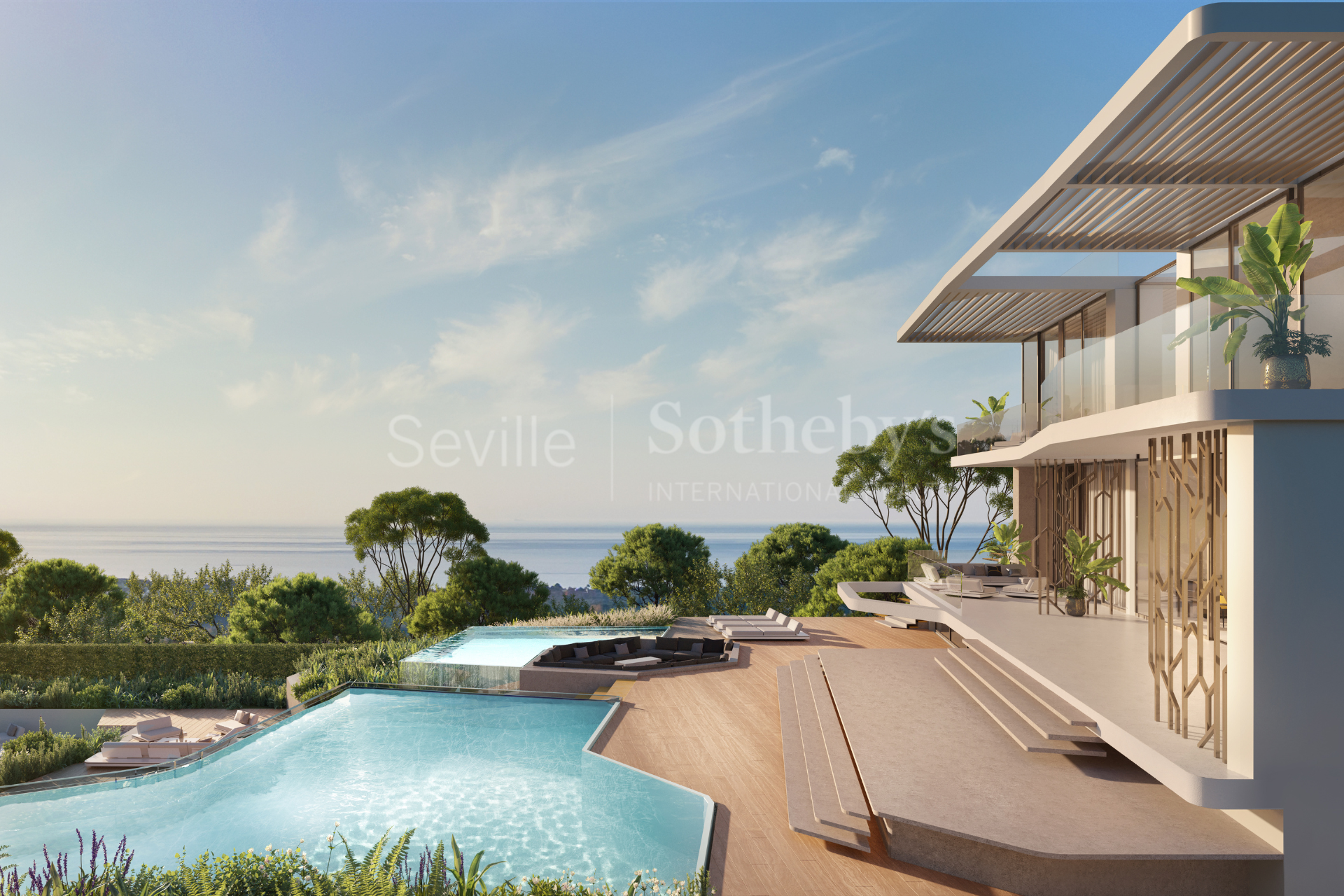 Villa Zafiro con vistas al mar y al golf en Benahavís