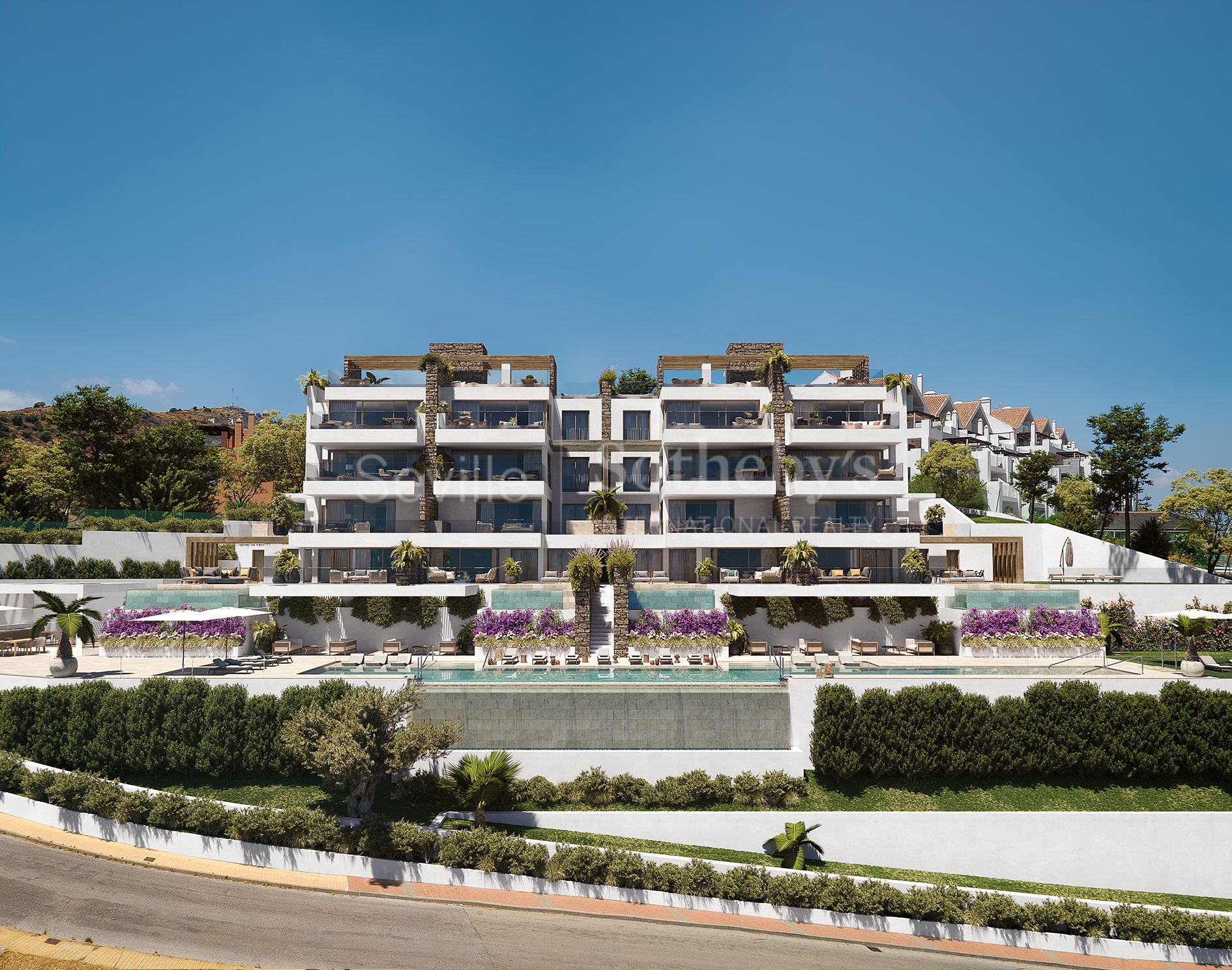 Apartamento con vistas al mar con amplia terraza y piscina privada