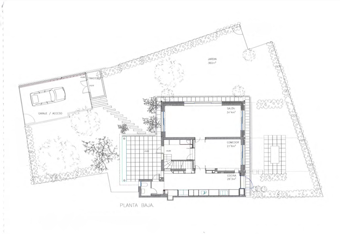 Two-storey house with garden