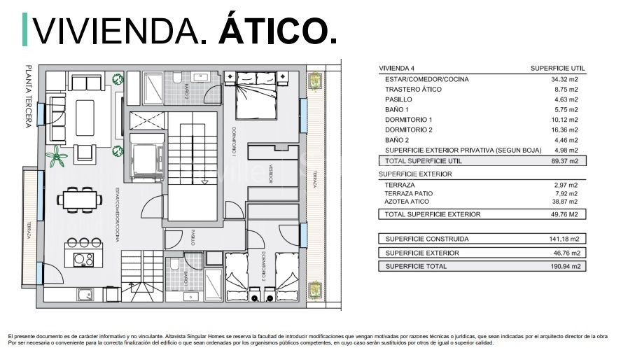 Ático dúplex con piscina privada y ascensor con acceso directo