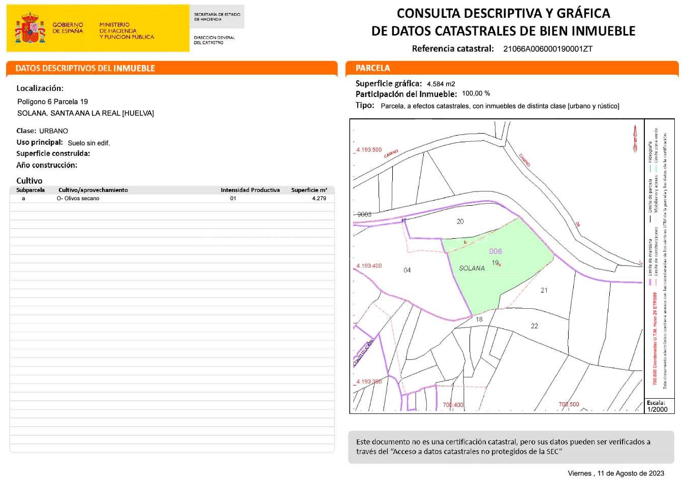 Parcela para Desarrollo Residencial o Comercial en Santa Ana la Real