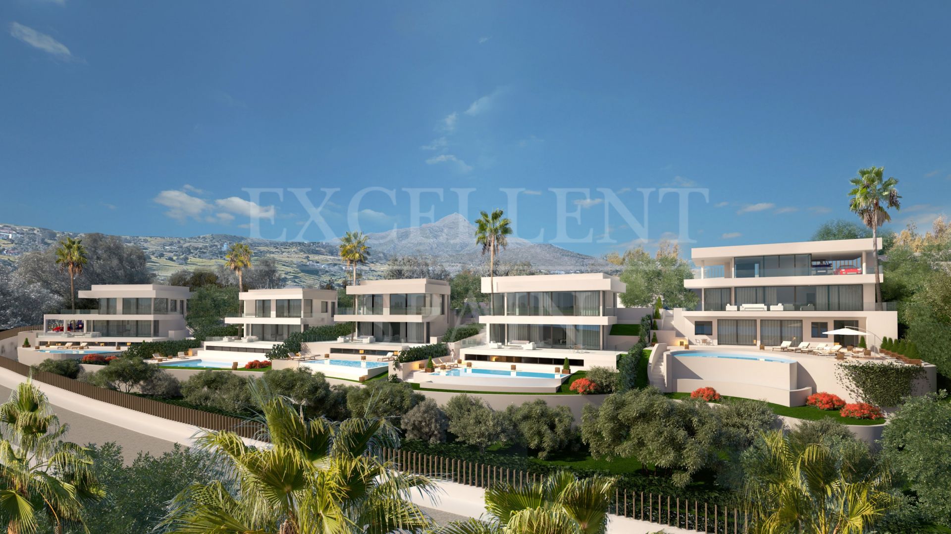 Zeitgemäße Villa im neuen Design in Nueva Andalucia, Marbella mit Meerblick