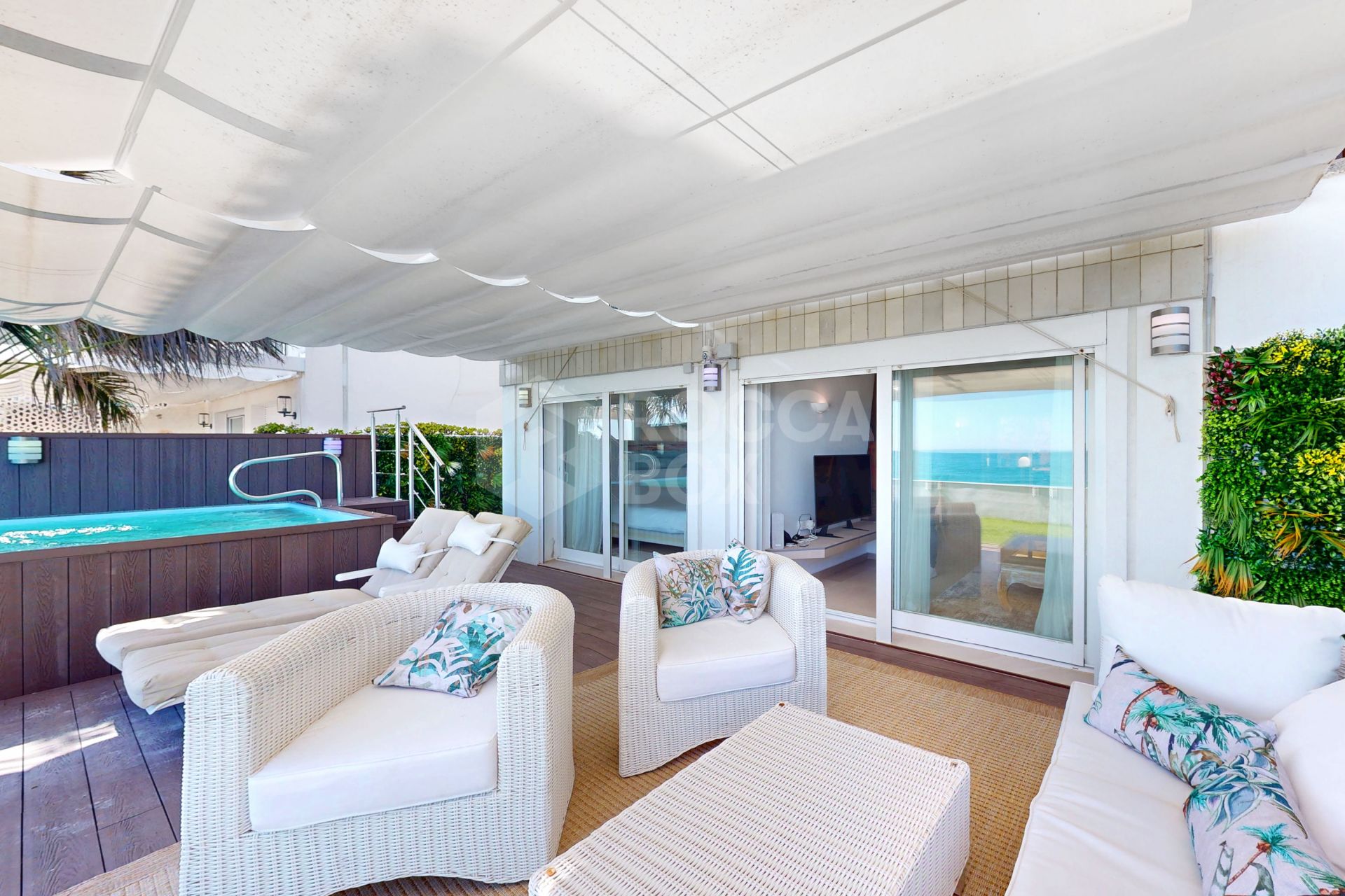 Spectacular Waterfront Duplex with Private Pool & Gardens – Just Steps from the Sea