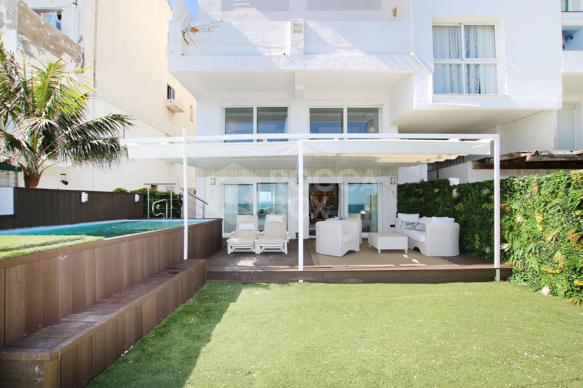 Spectacular Waterfront Duplex with Private Pool & Gardens – Just Steps from the Sea