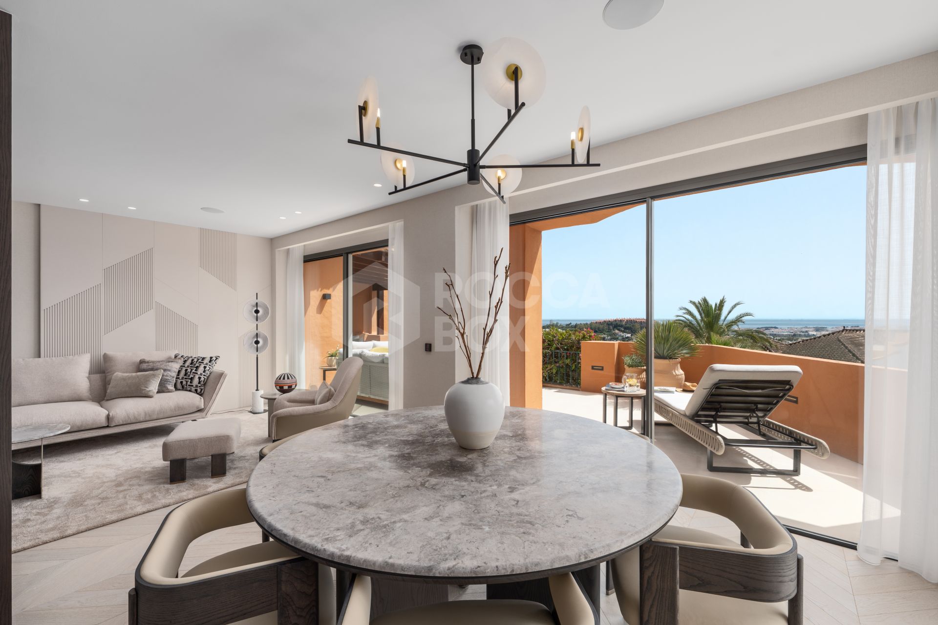 Artful 4-Bedroom Elevated Ground Floor Apartment with Panoramic Sea Views in Les Belvederes, La Cerquilla – Nueva Andalucía