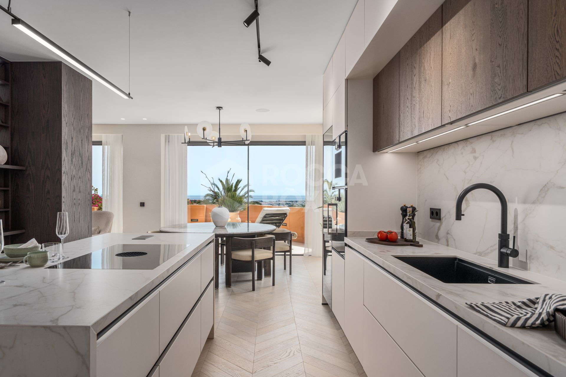 Artful 4-Bedroom Elevated Ground Floor Apartment with Panoramic Sea Views in Les Belvederes, La Cerquilla – Nueva Andalucía