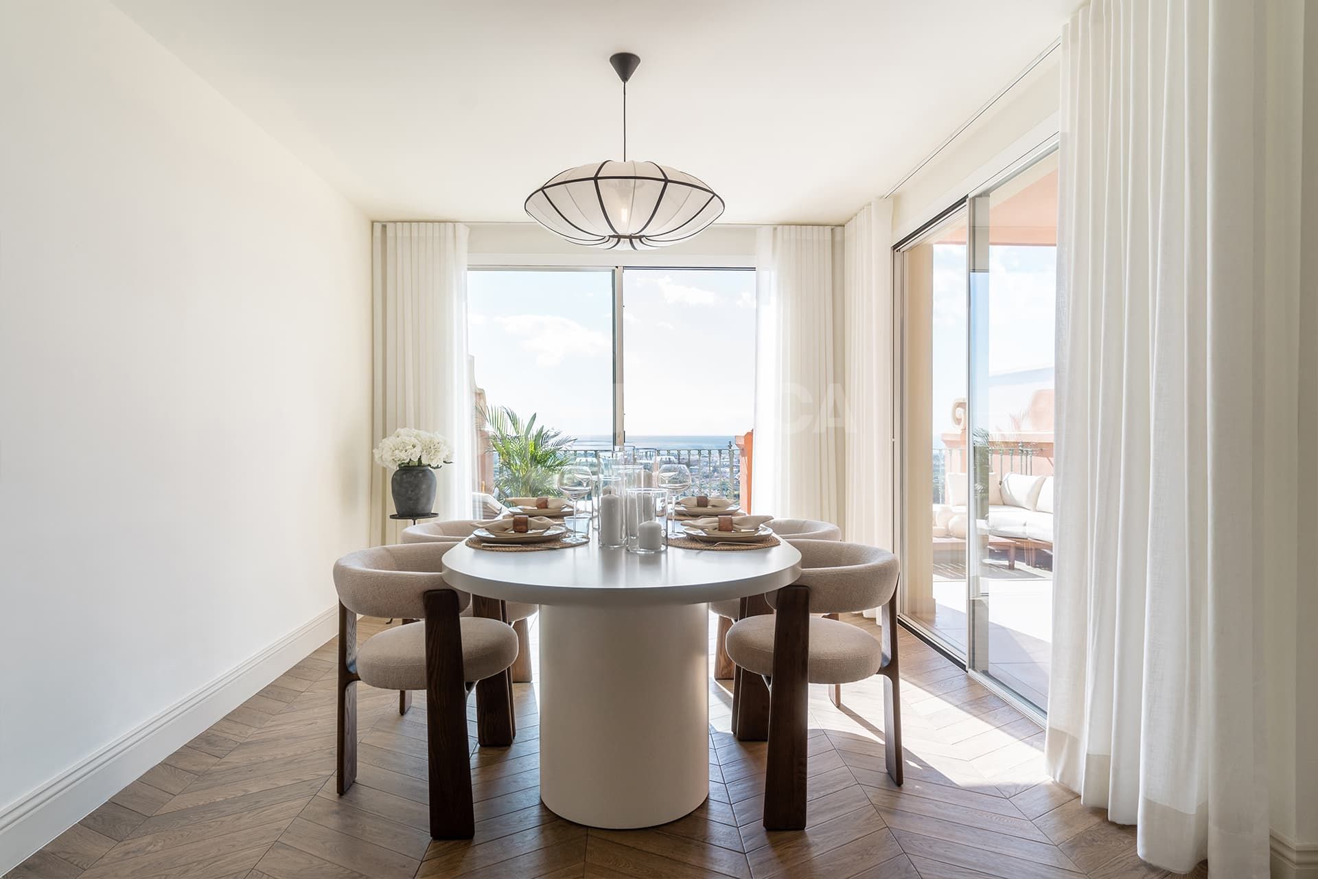 A Scandinavian style 4 bed townhouse with panoramic sea views