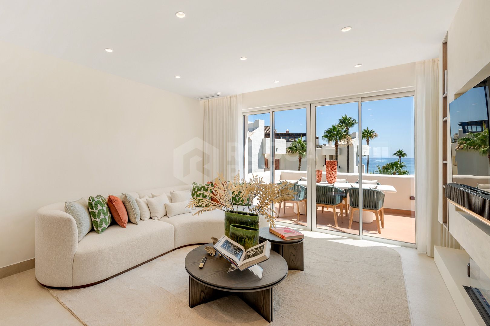 Completely renovated house with unobstructed sea views.