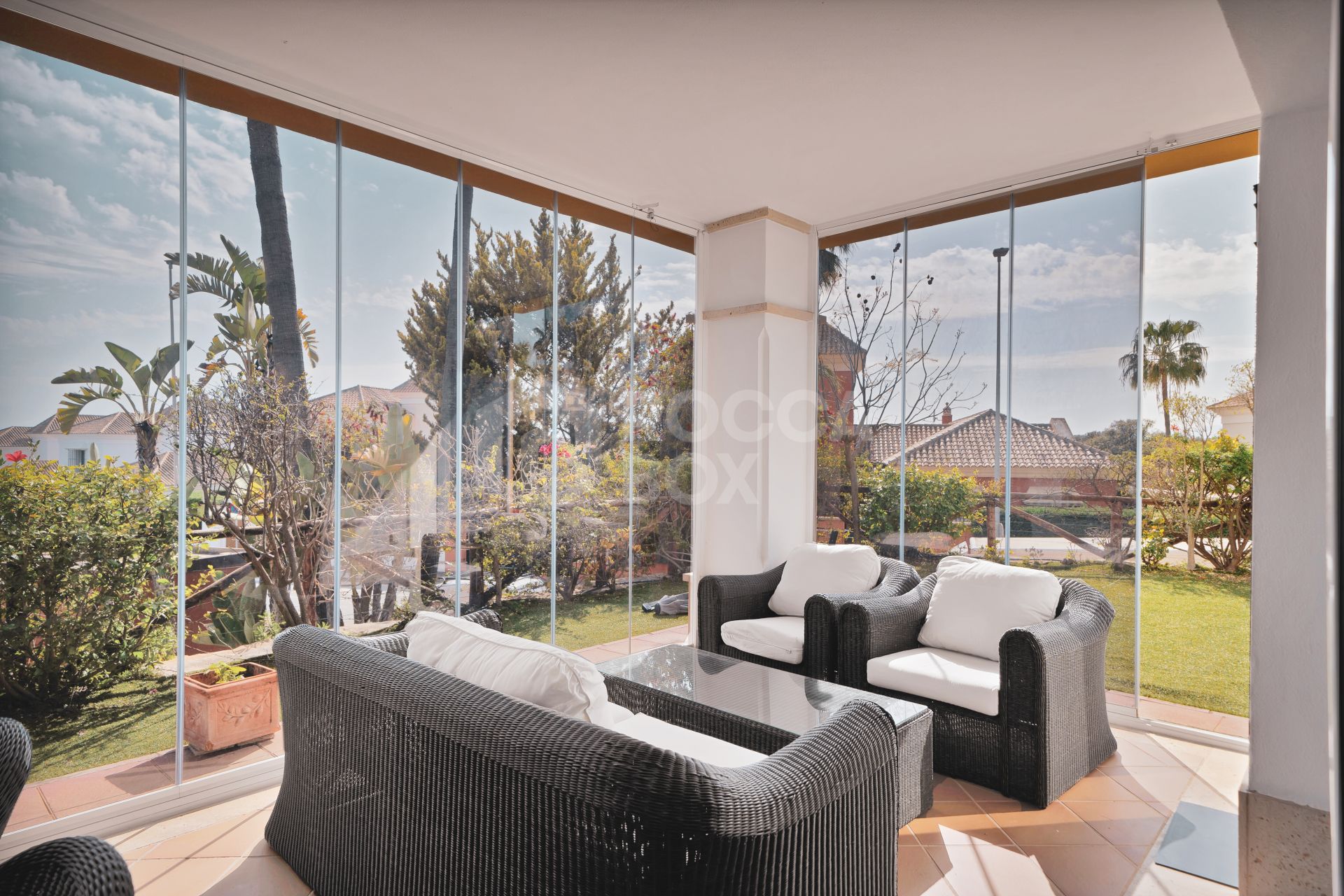 Elegant Semi-Detached Home in Santa Clara Golf – Sea Views, Private Garden & Year-Round Terrace
