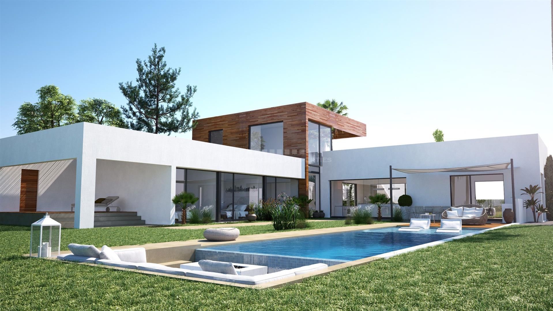 Contemporary design villa with 3 levels in the natural hill environment of Altos de los Monteros, Marbella.