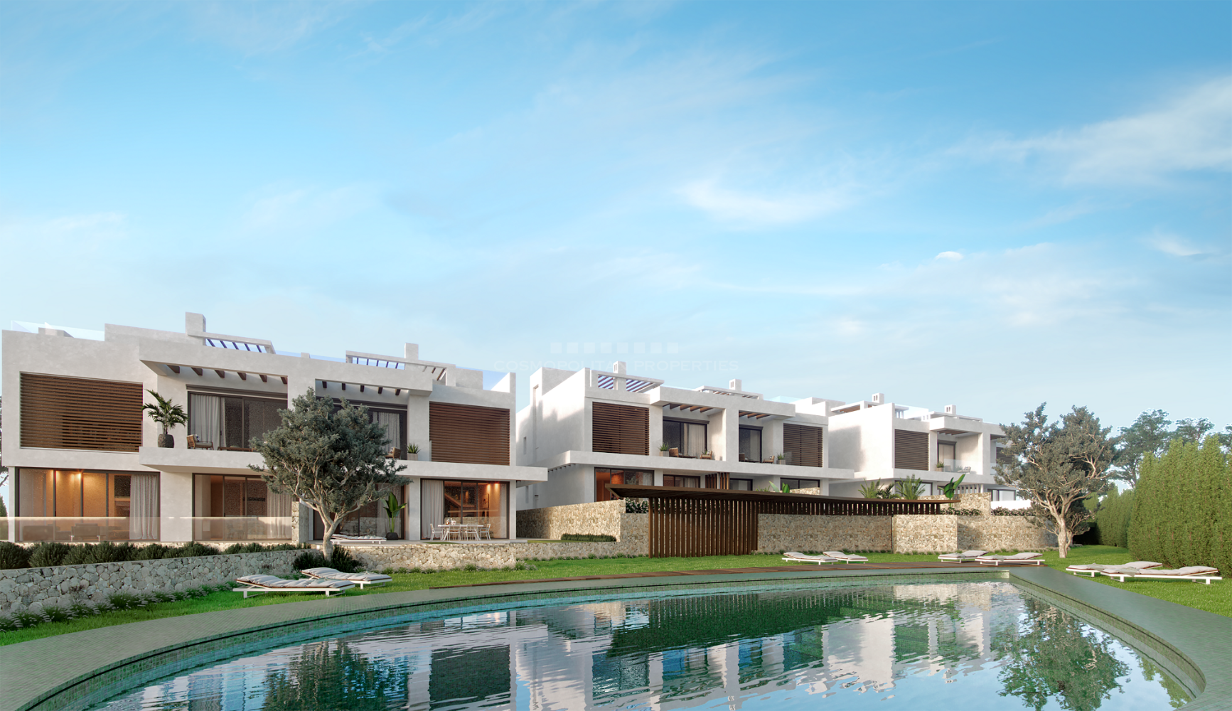 Casas pareadas con piscina privada en la zona de Cabopino de Marbella