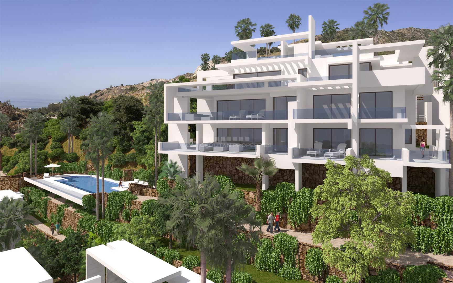 Lujoso piso nuevo a estrenar en exclusiva urbanización en la parte norte de Marbella