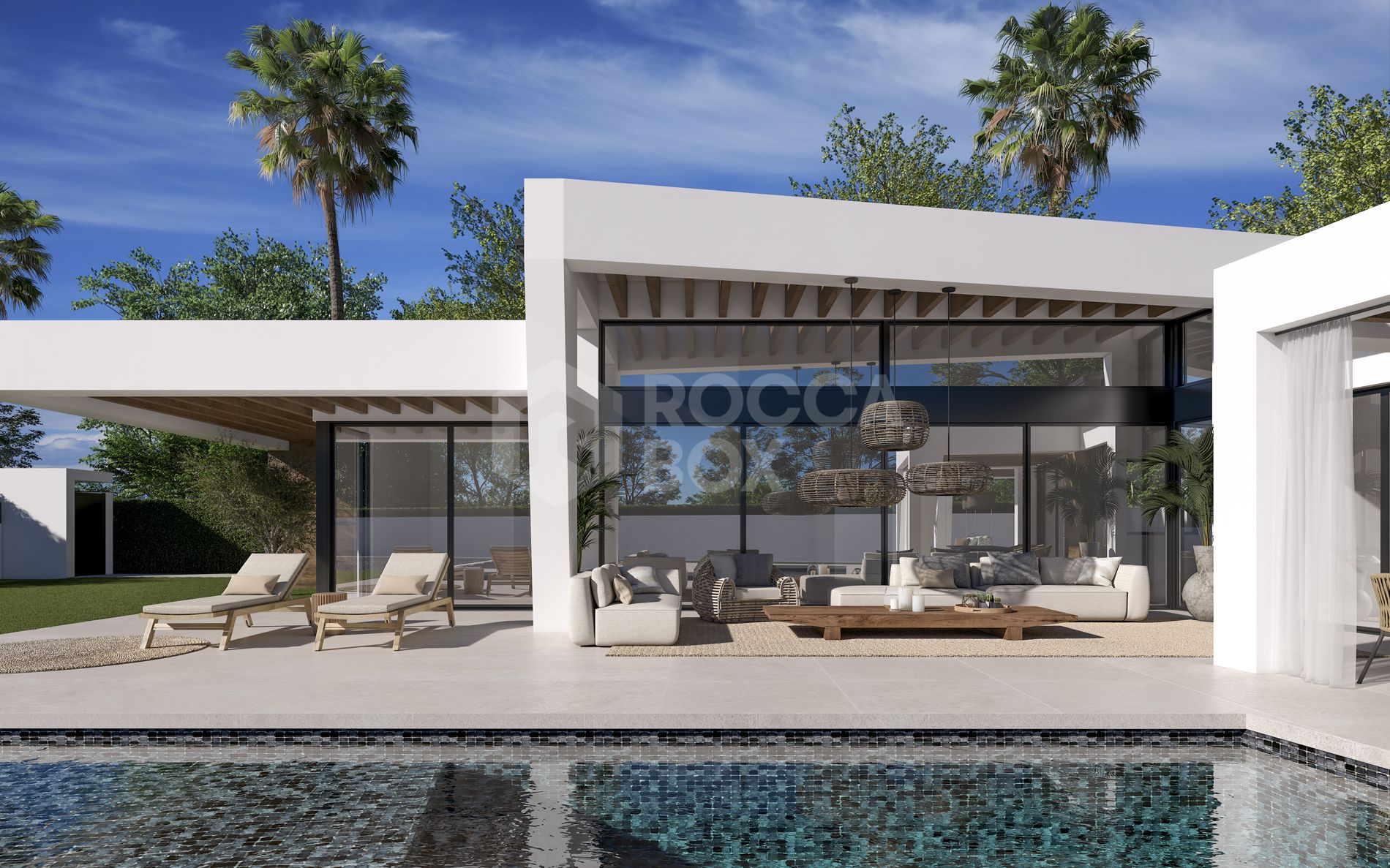 Three unique villas built on one level