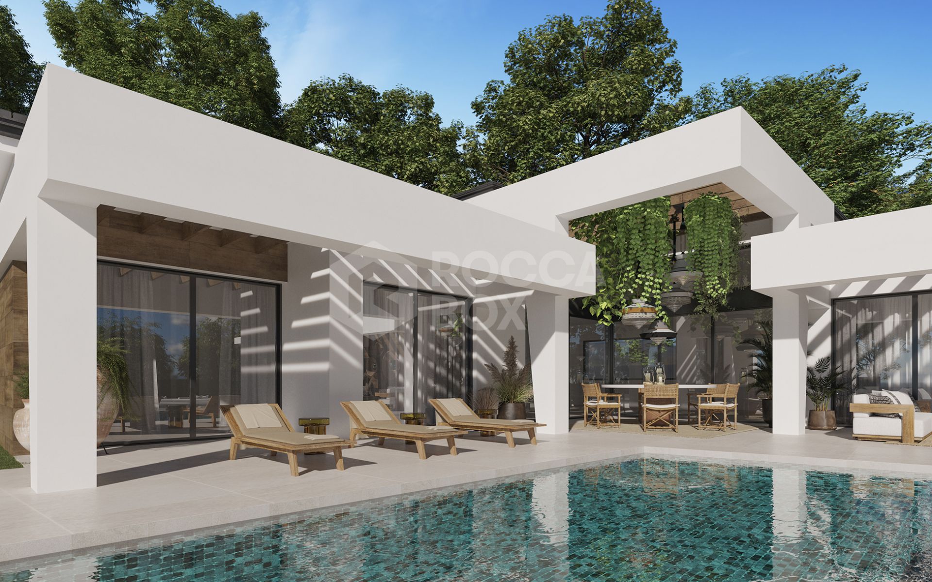 Three unique villas built on one level