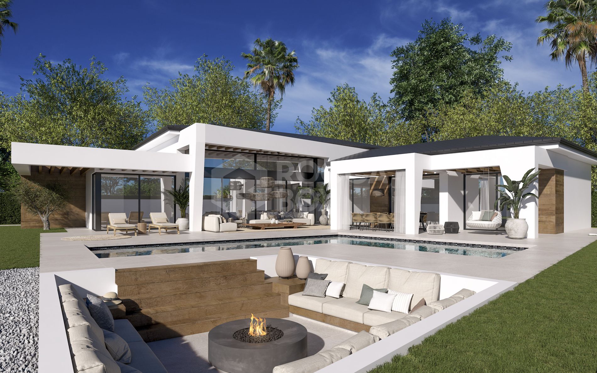 Three unique villas built on one level