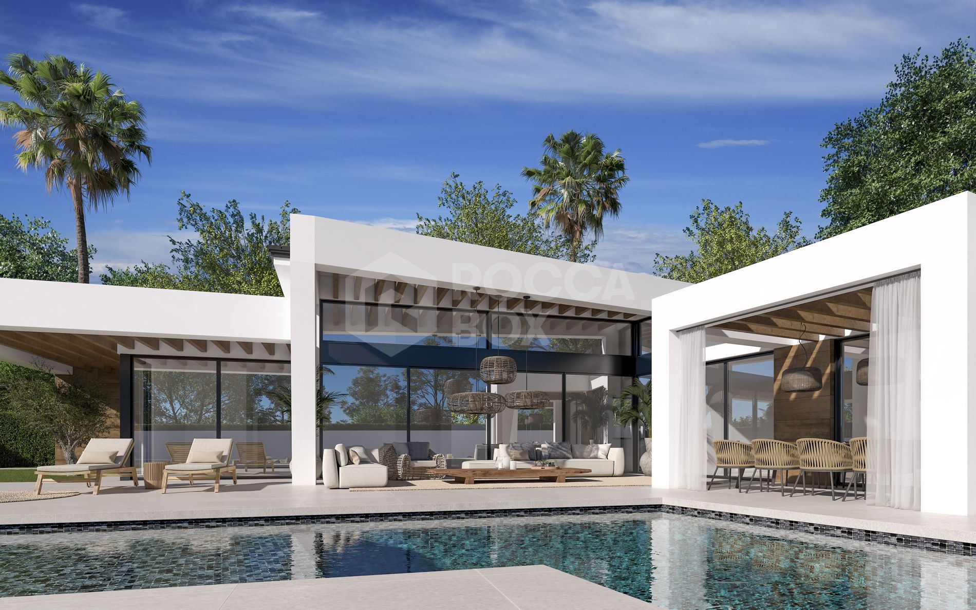 Three unique villas built on one level