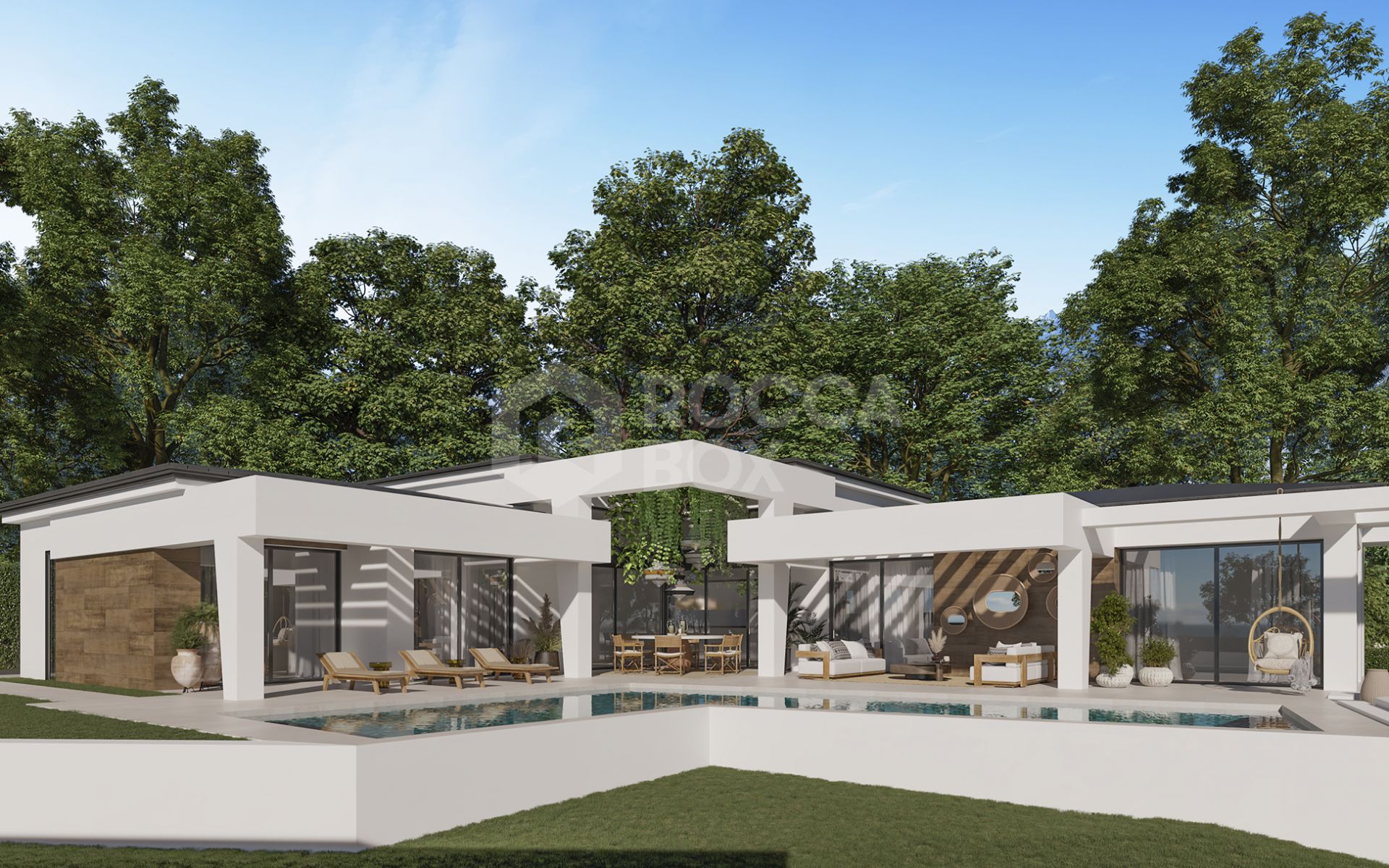 Three unique villas built on one level