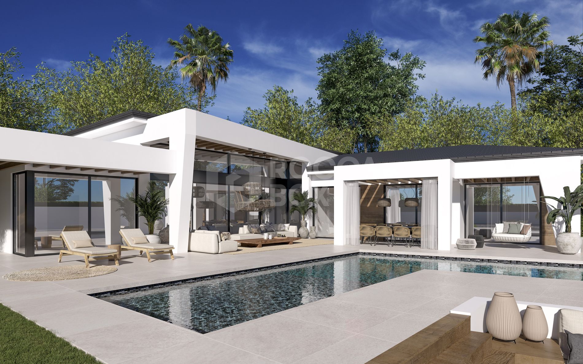 Three unique villas built on one level