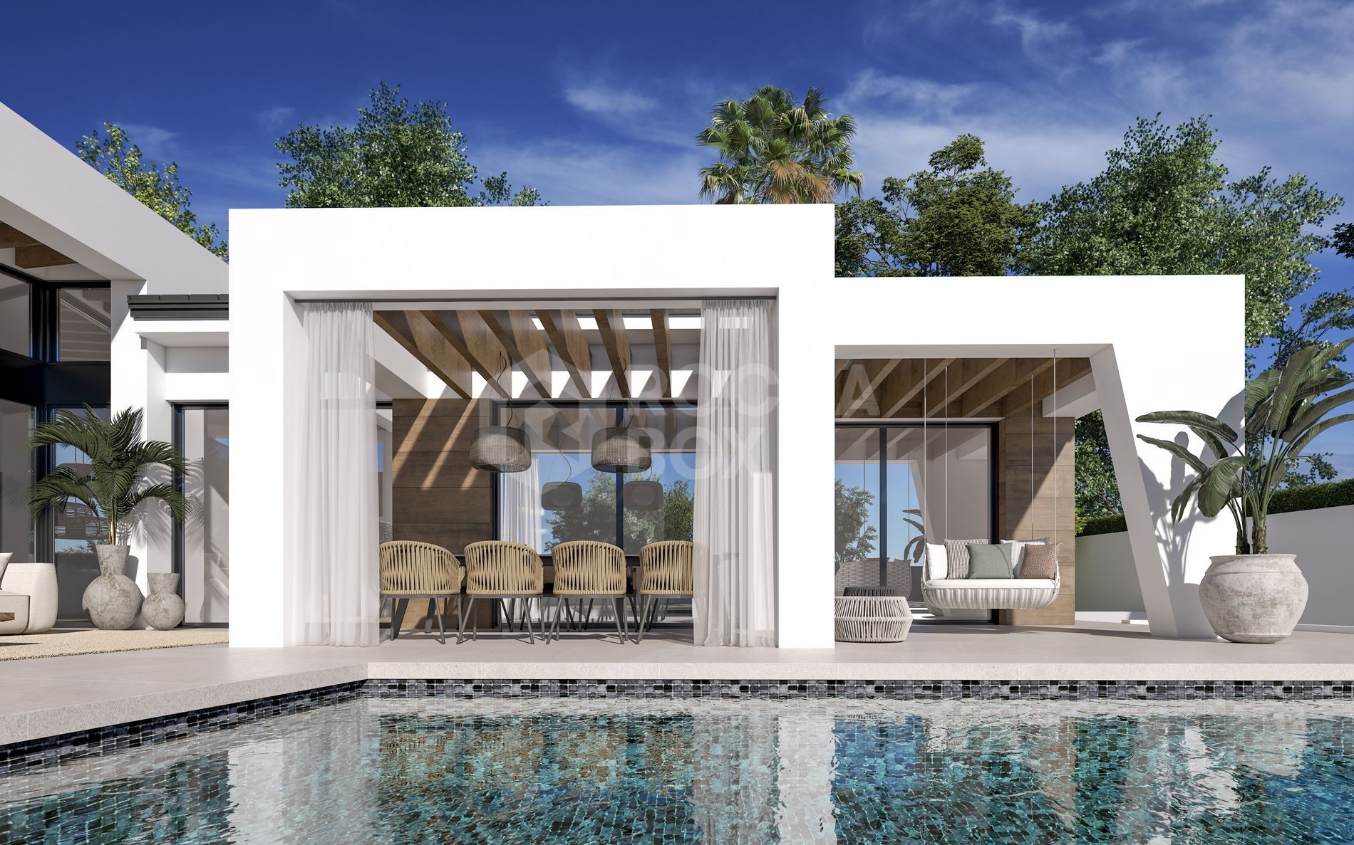 Three unique villas built on one level