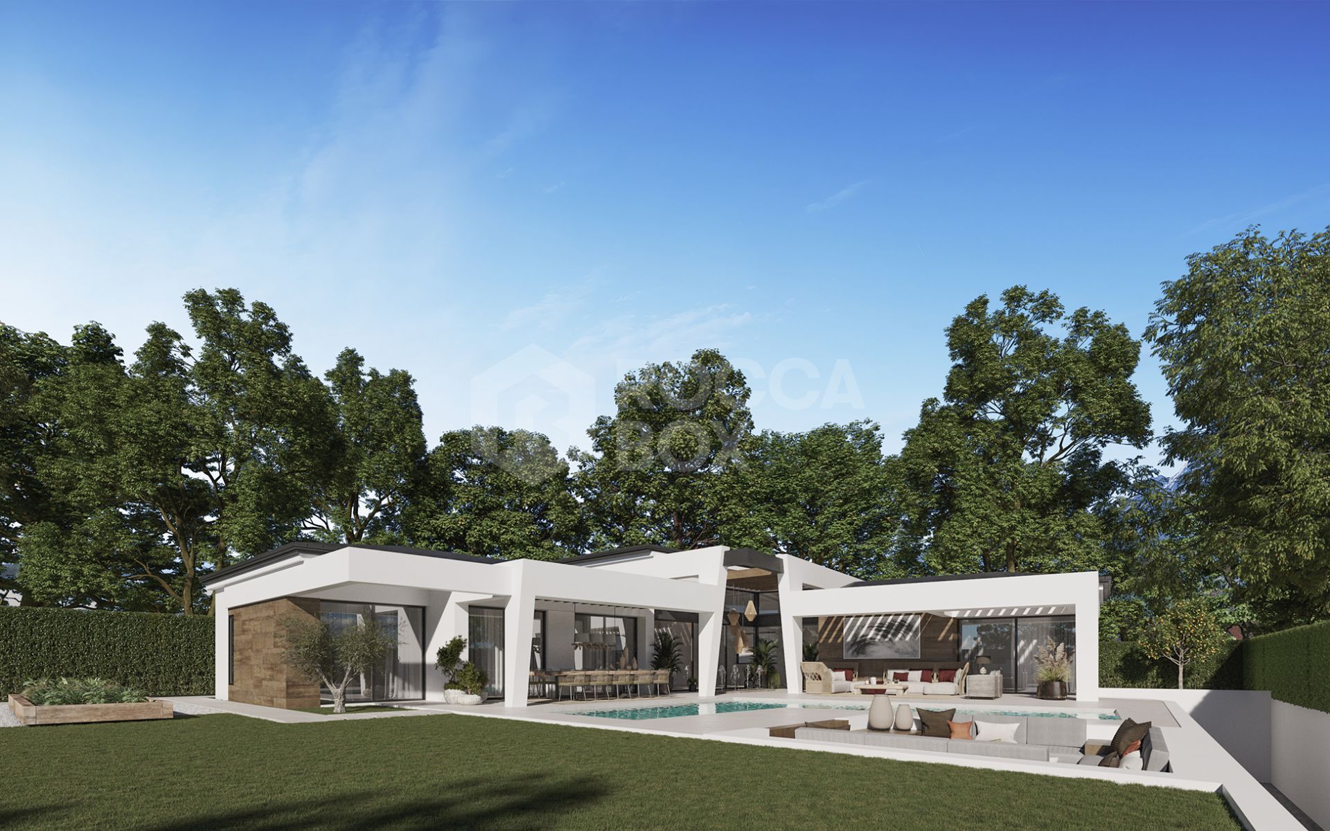 Three unique villas built on one level