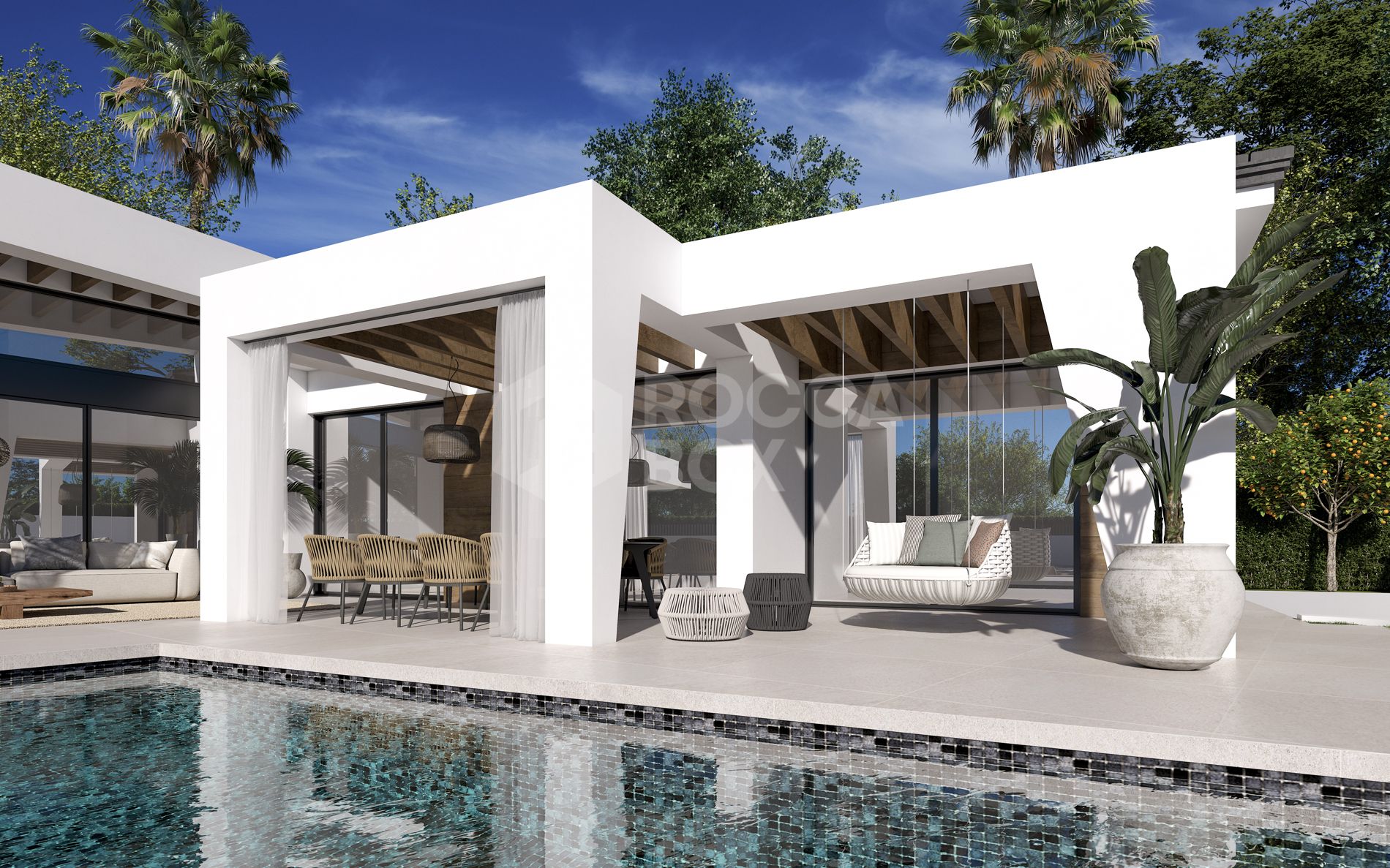 Three unique villas built on one level