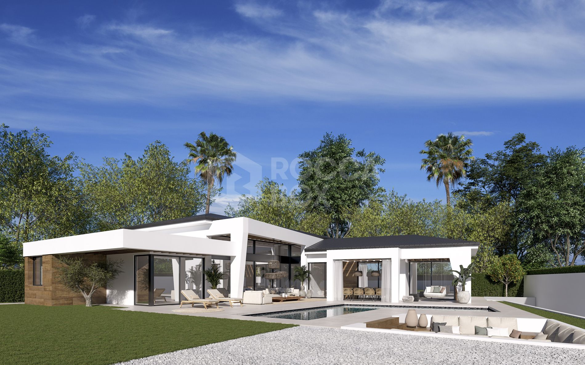 Three unique villas built on one level