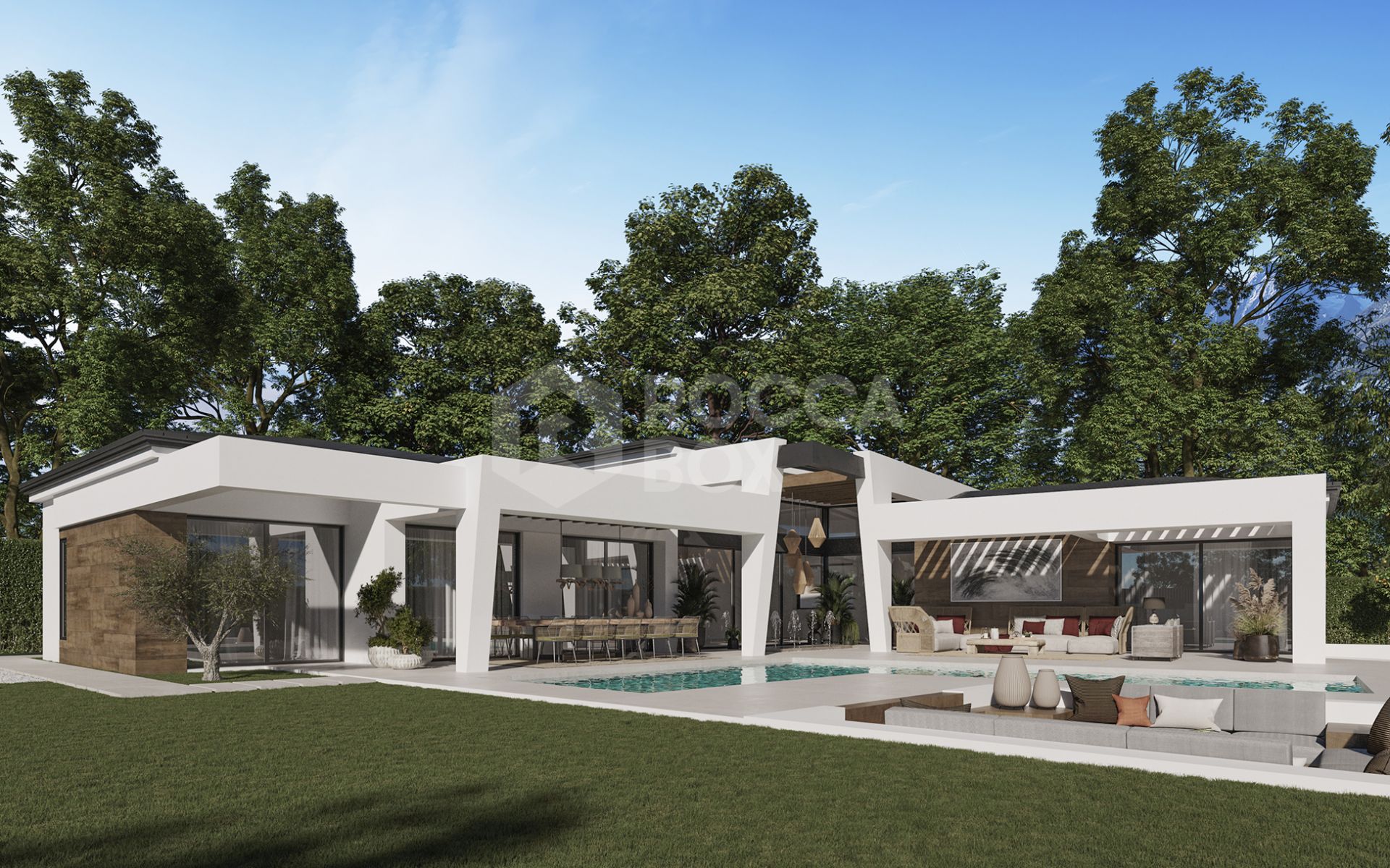 Three unique villas built on one level