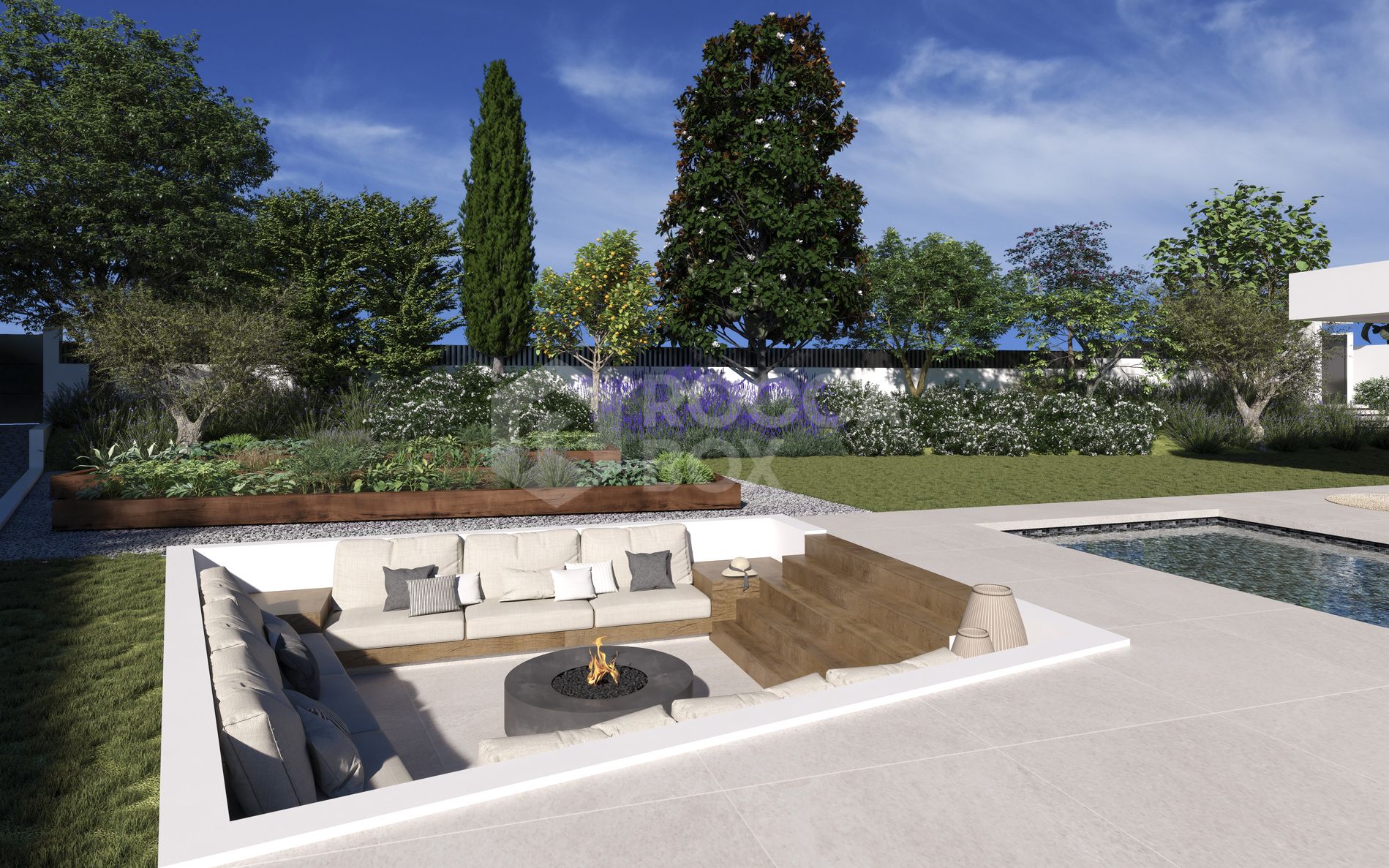 Three unique villas built on one level