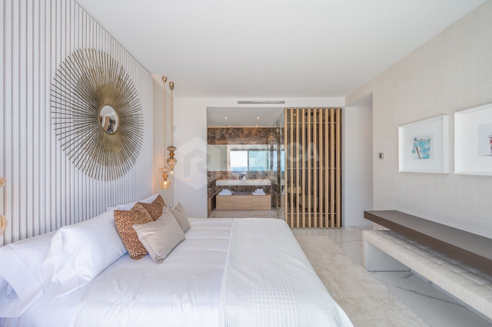 Stunning corner middle floor apartment with panoramic golf & sea views