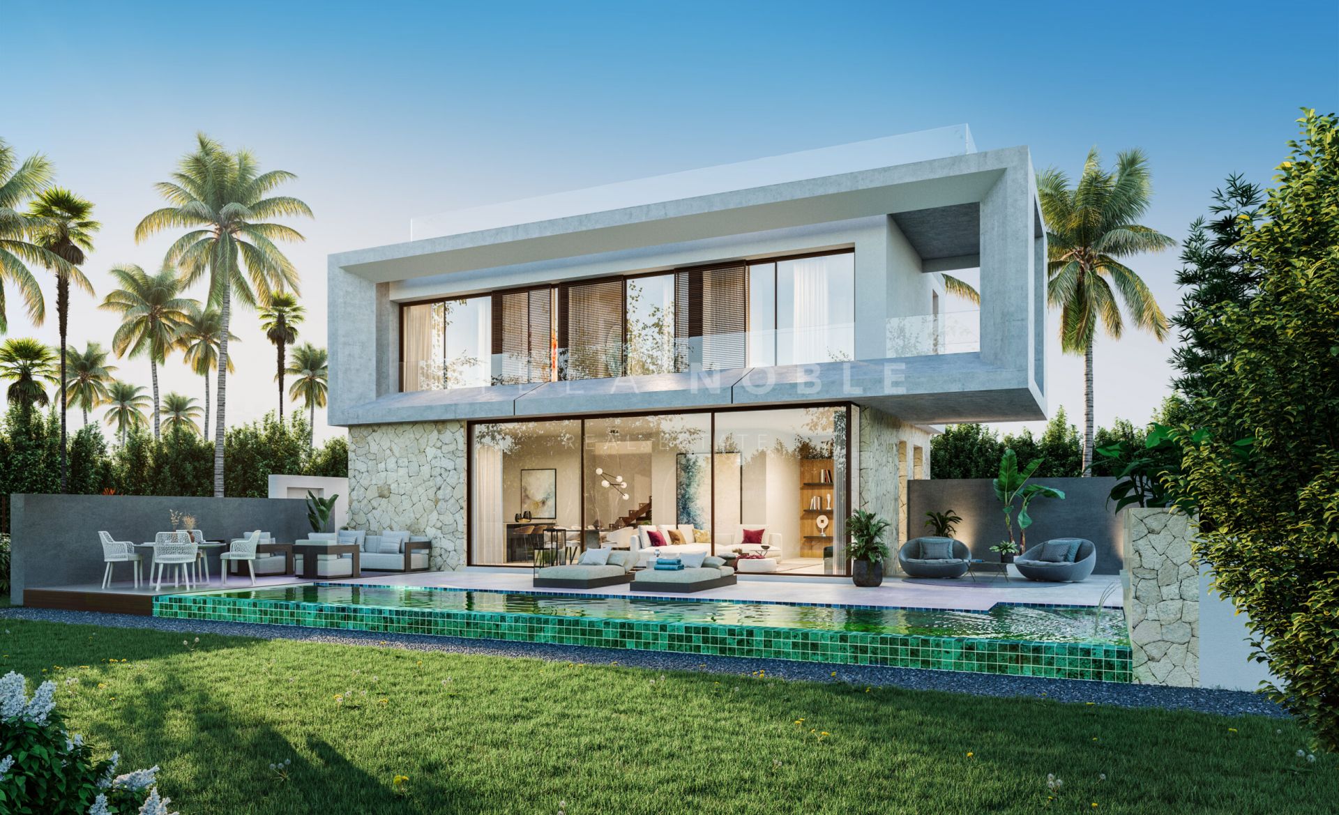 Proyecto de villa contemporánea de lujo a 200 metros de la playa Marbella, Milla de Oro