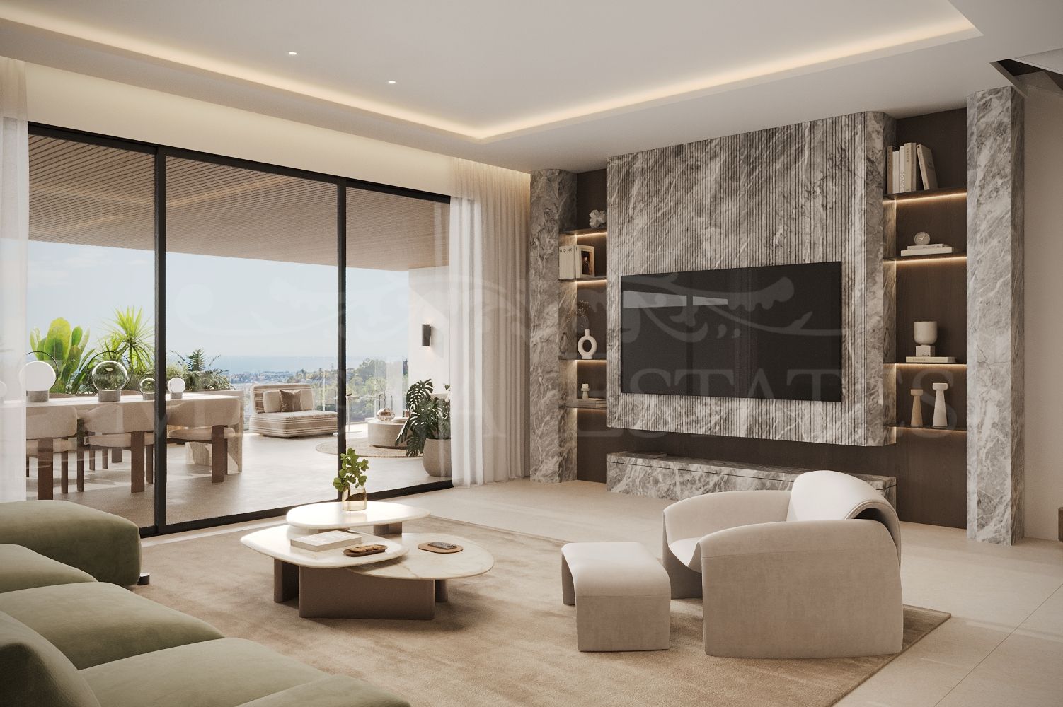 Modern Two-Bedroom Apartment with Sea Views in New Golden Mile, Estepona