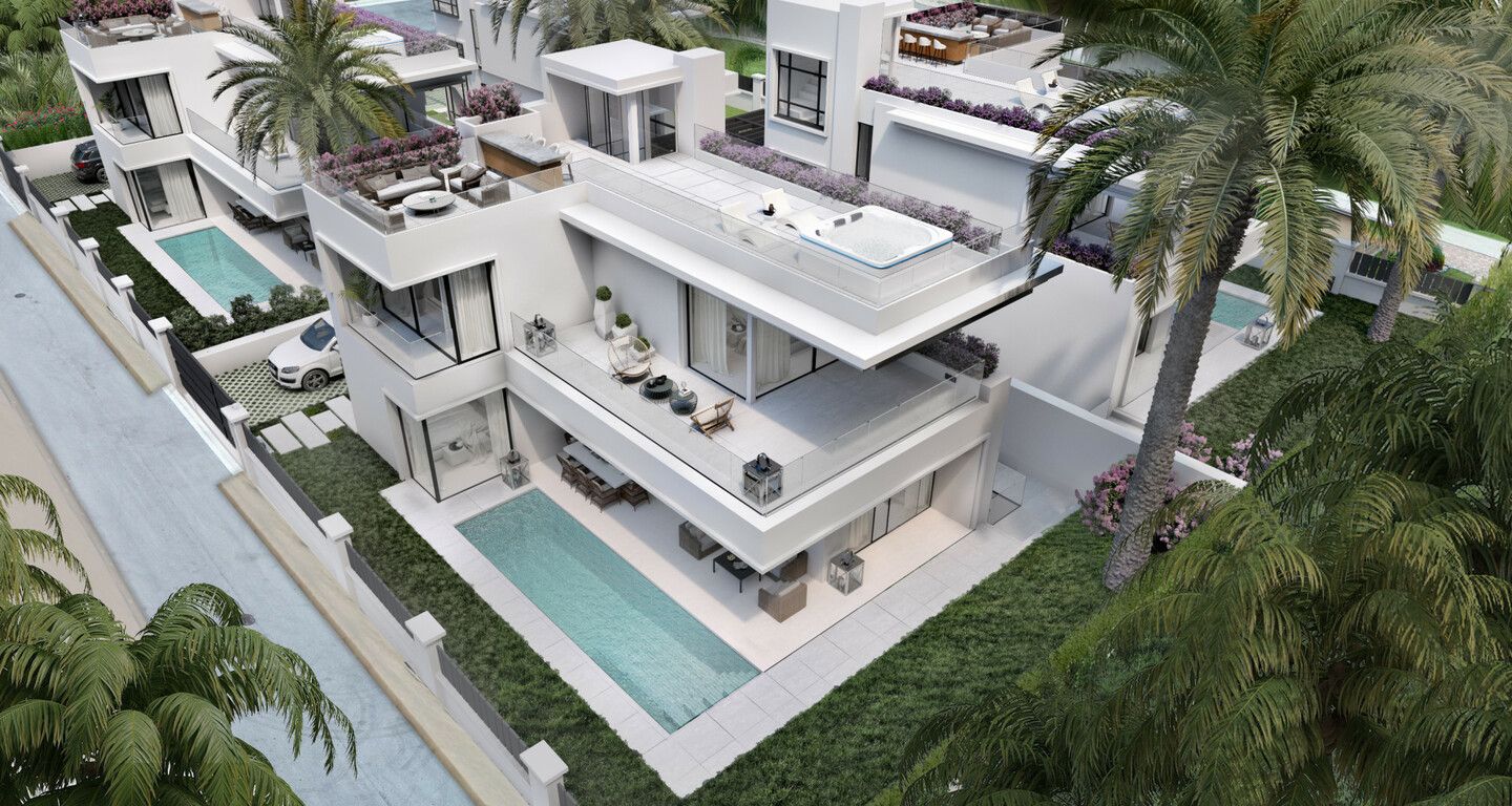 Marvellous new modern villas for sale are located in one of the most luxurious residential areas in Marbella Golden Mile