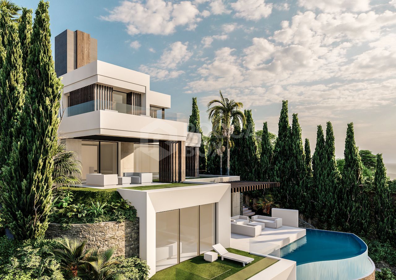 Off-plan contemporary minimalist villa, 1146 m2 built area, walking distance to Puerto Banus, unbeatable location