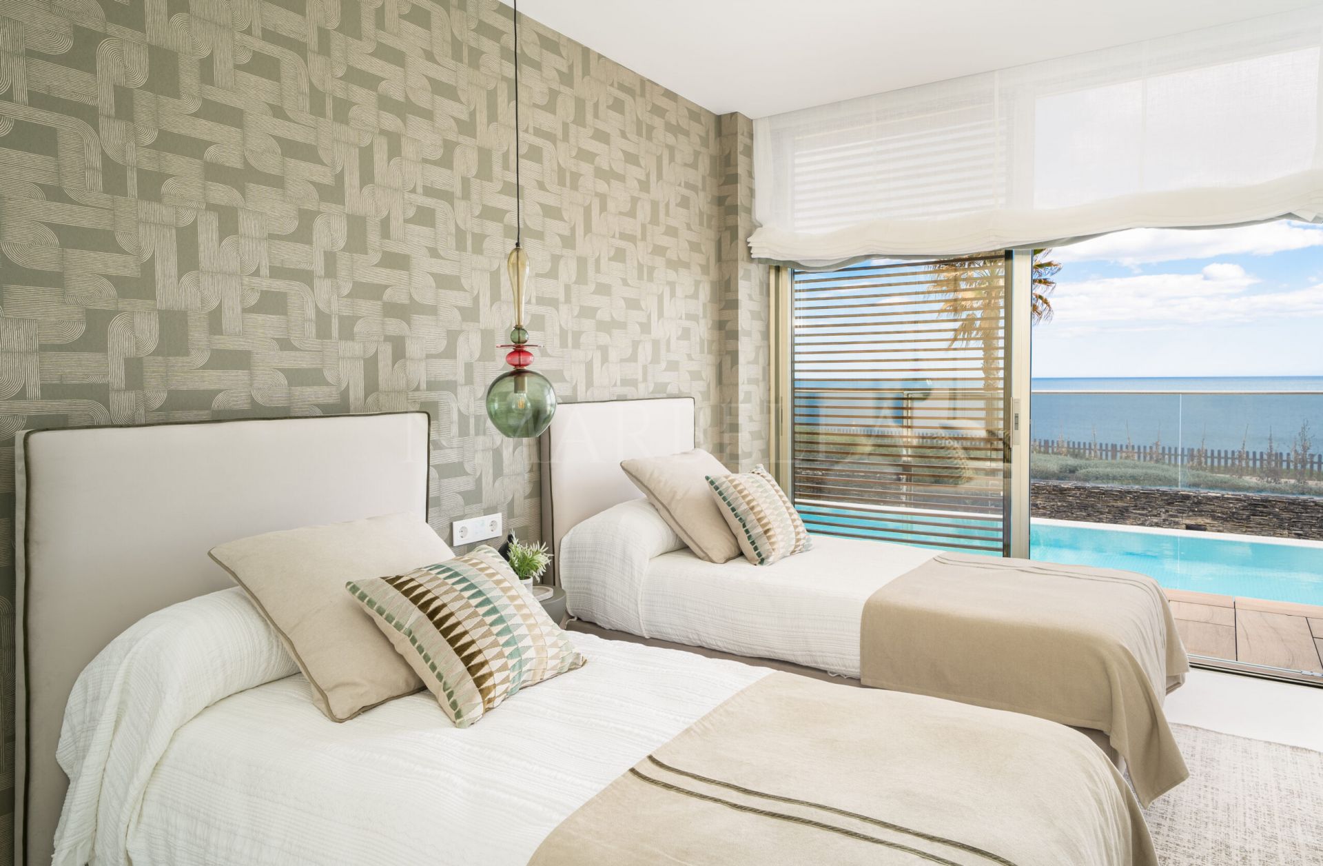 A brand new cutting edge villa in a new development for sale first beach line in Estepona