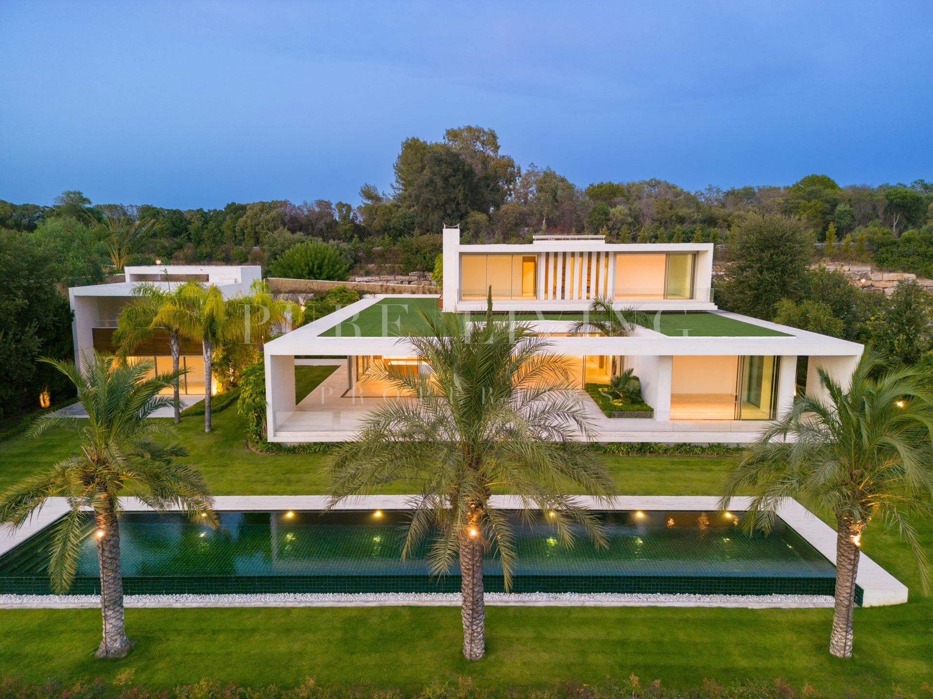 Outstanding contemporary Five bedroom Project villa with unbeatable views over golf course and the Mediterranean coast in Finca Cortesin, Casares.