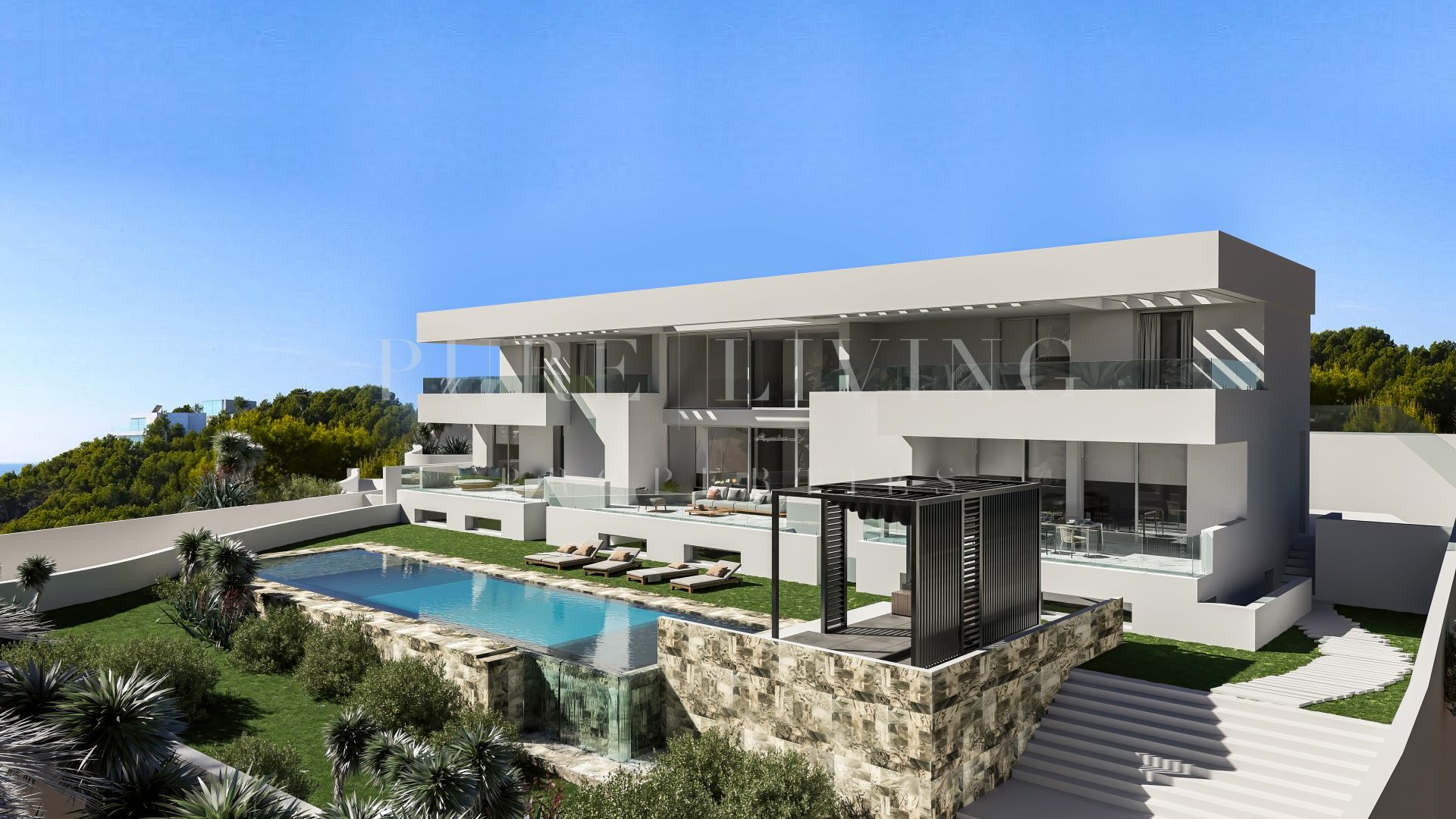 Gloednieuwe eigentijdse luxe villa met zes slaapkamers te koop in Paraiso Alto