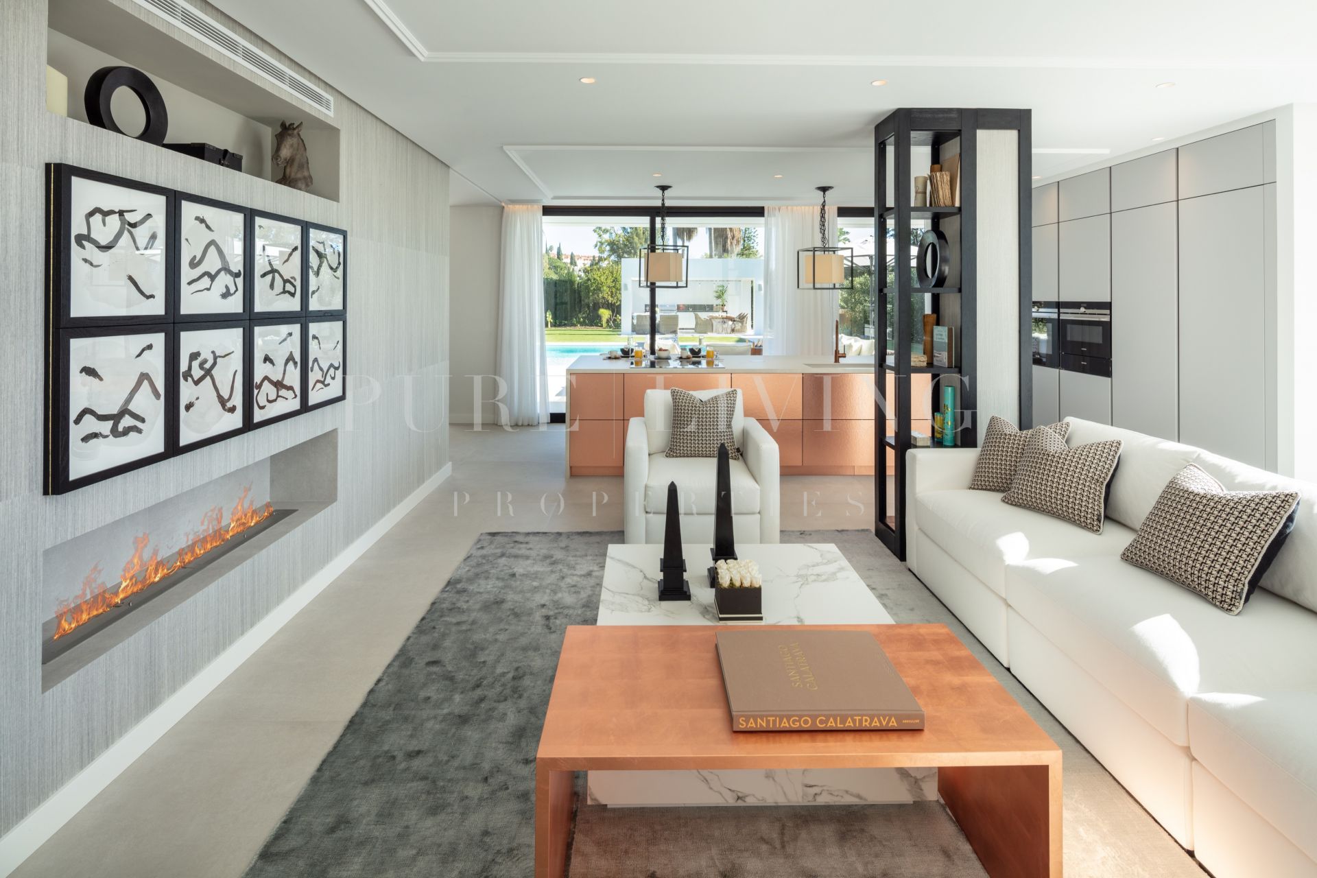 Four bedroom stunning luxury villa is located in the prestigious Nueva Andalucia area.