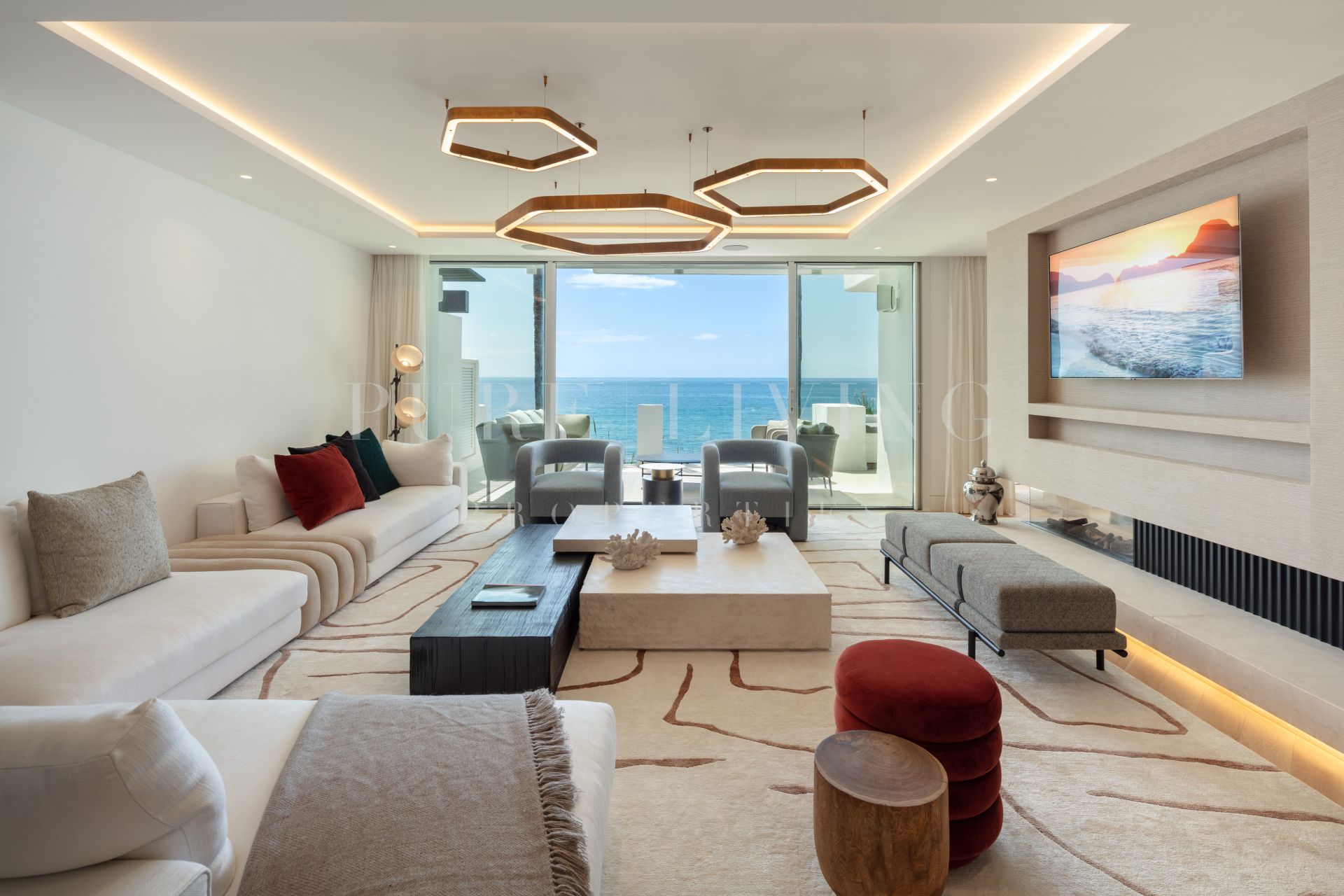 A stunning duplex penthouse nestled on the frontline of Puente Romano's beach