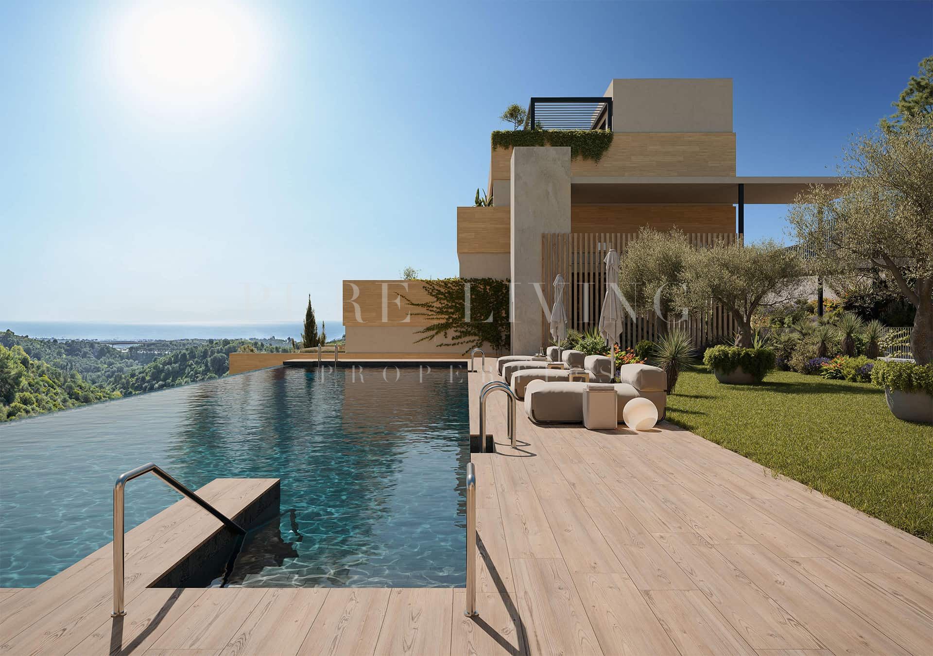 Modern appartement met twee slaapkamers en panoramisch zeezicht, gelegen in het exclusieve Altos de Los Monteros