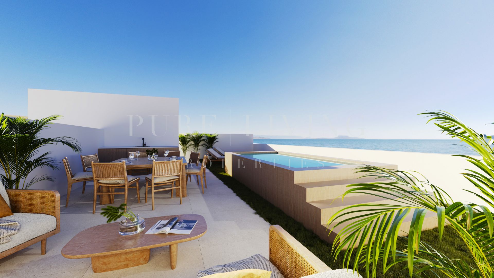 Superbe appartement de deux chambres à coucher, avec solarium privé, situé dans un quartier privilégié de San Pedro.