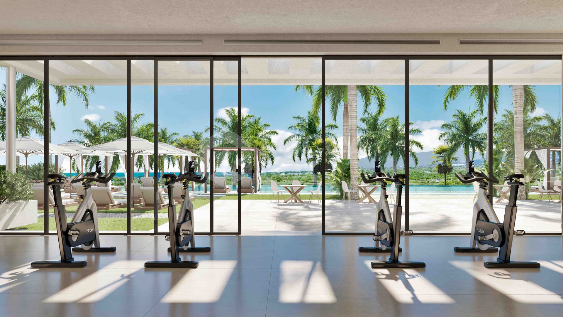Contemporary penthouse with terrace and solarium both with panoramic views of the Mediterranean Sea in top location