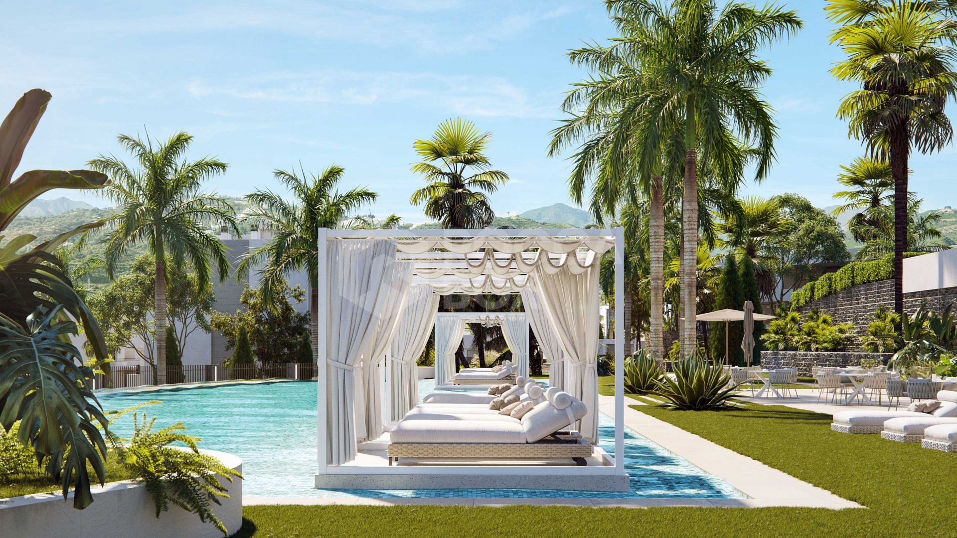 Contemporary penthouse with terrace and solarium both with panoramic views of the Mediterranean Sea in top location