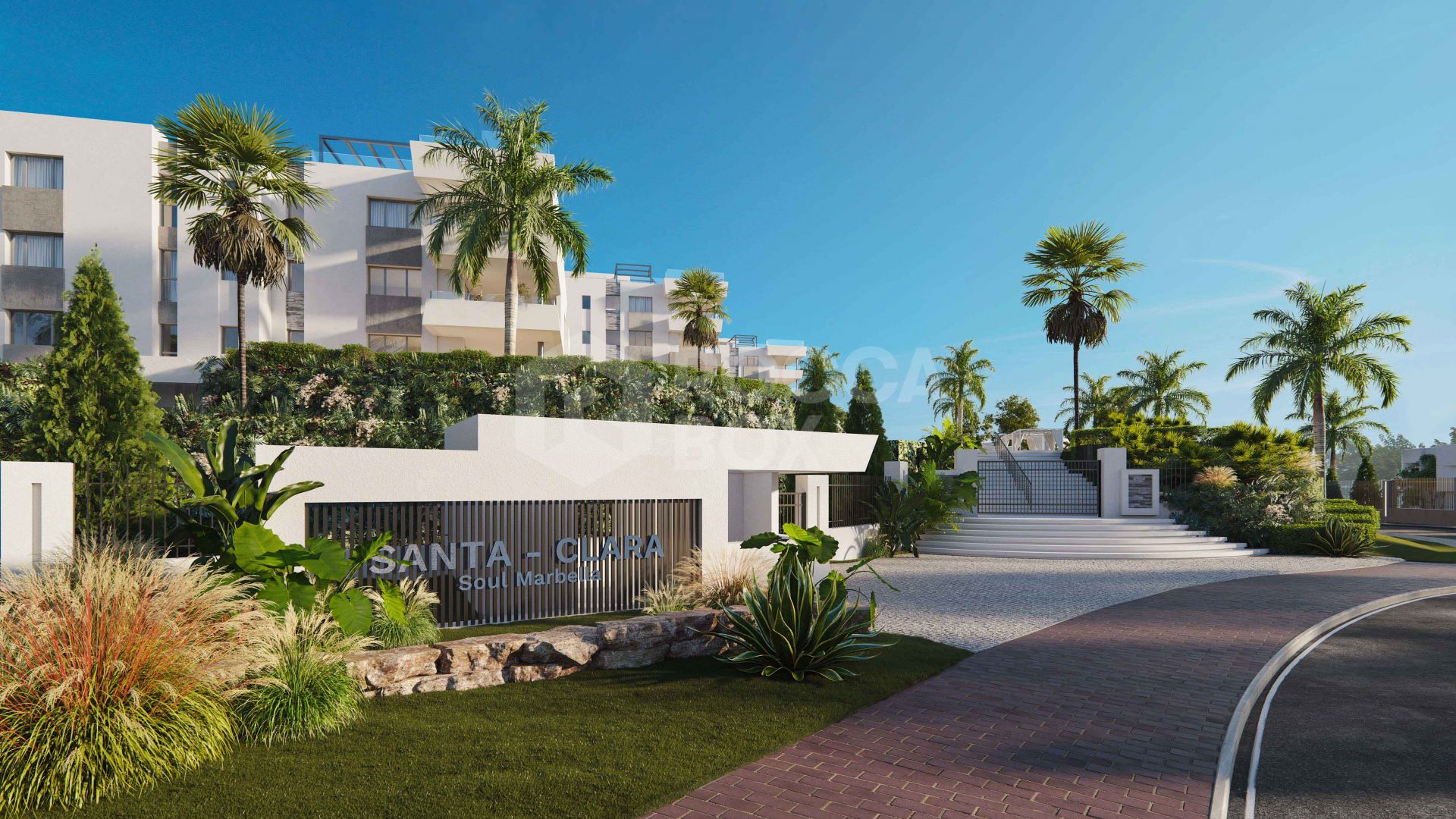 Contemporary penthouse with terrace and solarium both with panoramic views of the Mediterranean Sea in top location