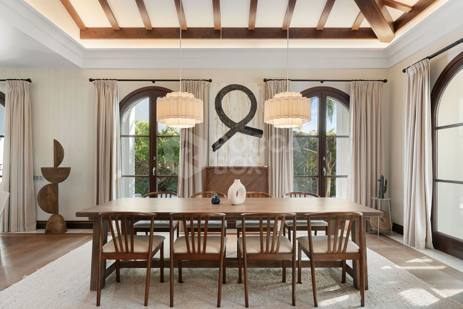 Welcome to this exclusive three-level villa in San Pedro Playa