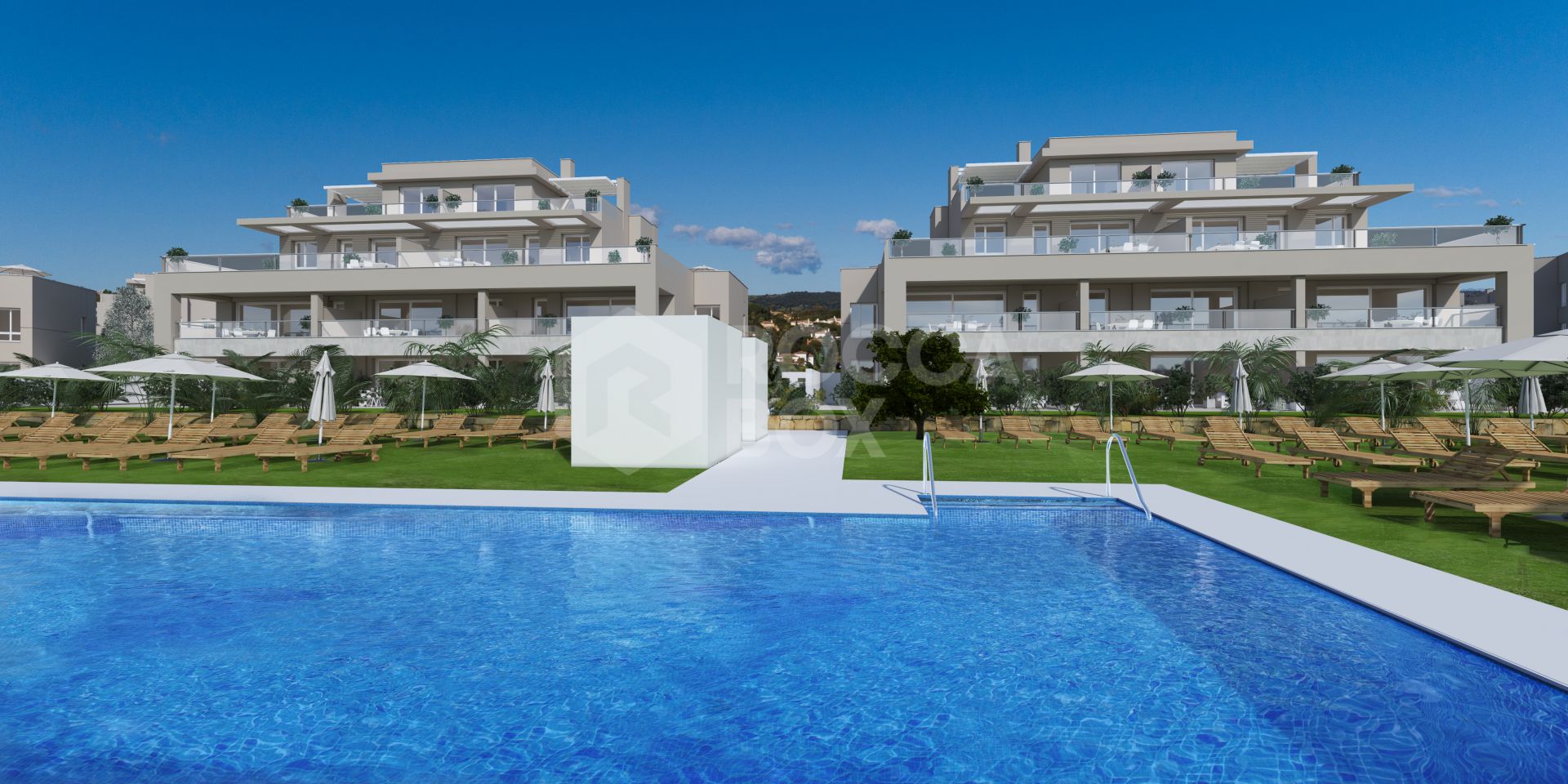 Emerald Greens, mediterranean style apartments and penthouses frontline golf in San Roque Club.