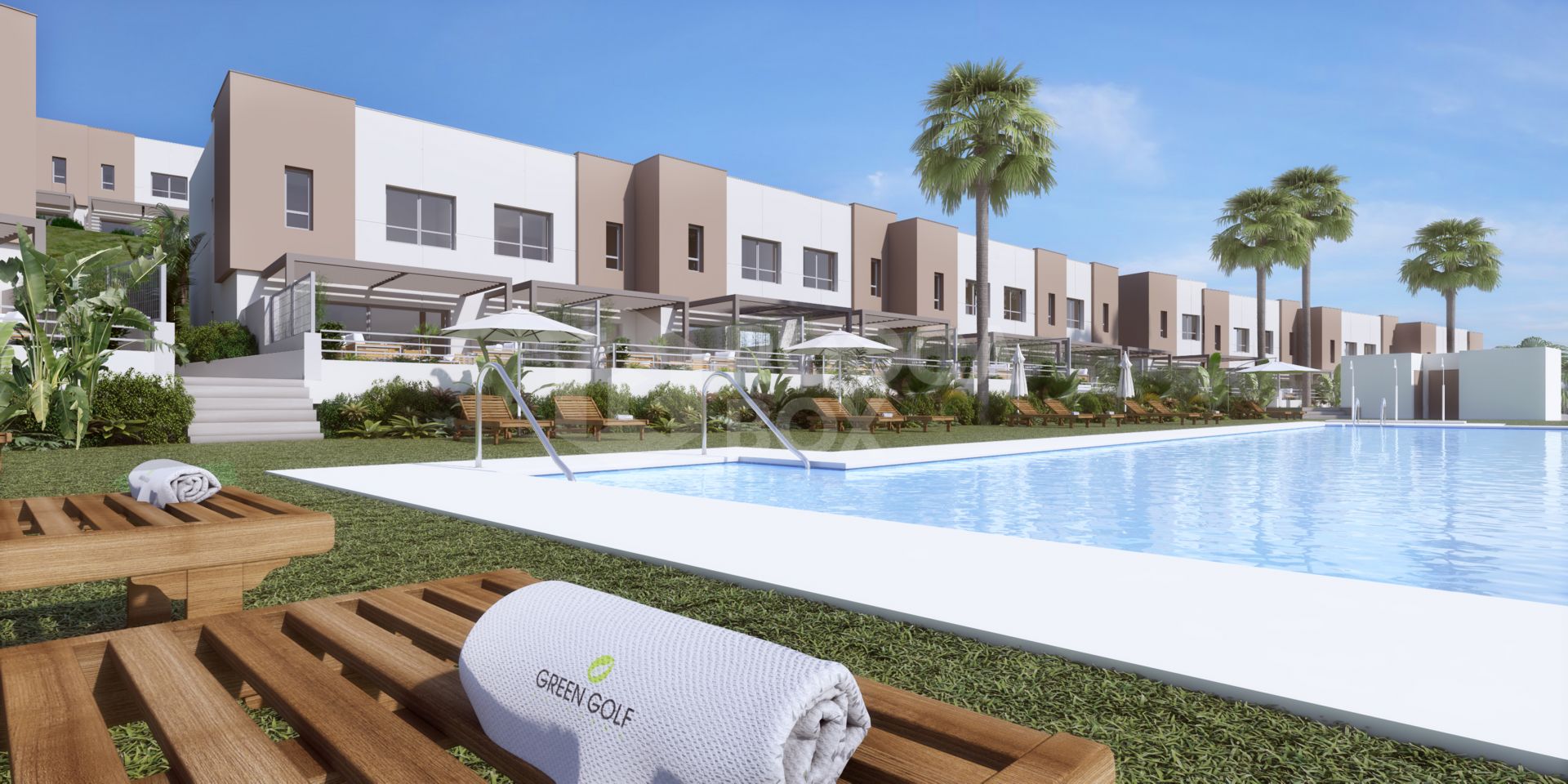 Green Golf, modern townhouses, golf frontline in Estepona