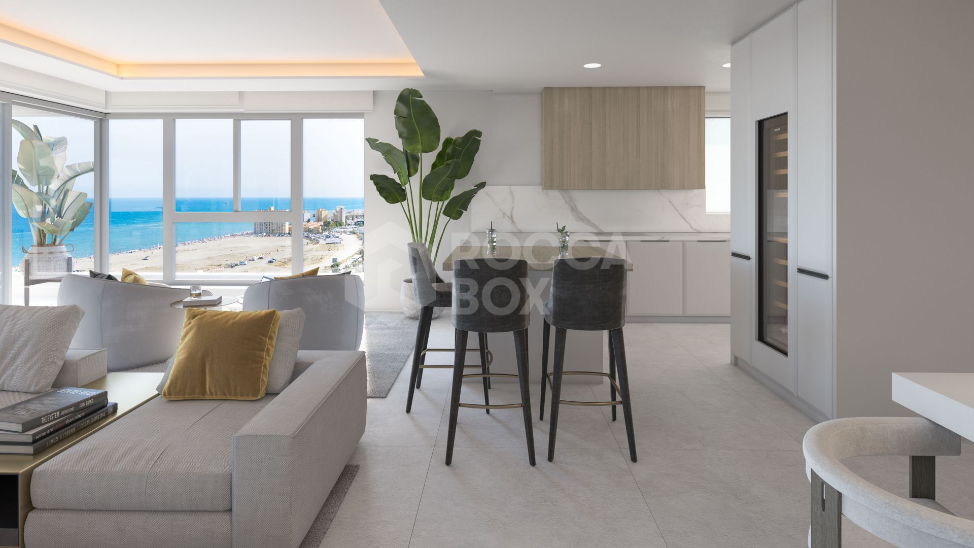 SPECTACULAR 4-BEDROOM LUXURY 19th FLOOR APARTMENT FRONTLINE BEACH MALAGA CITY