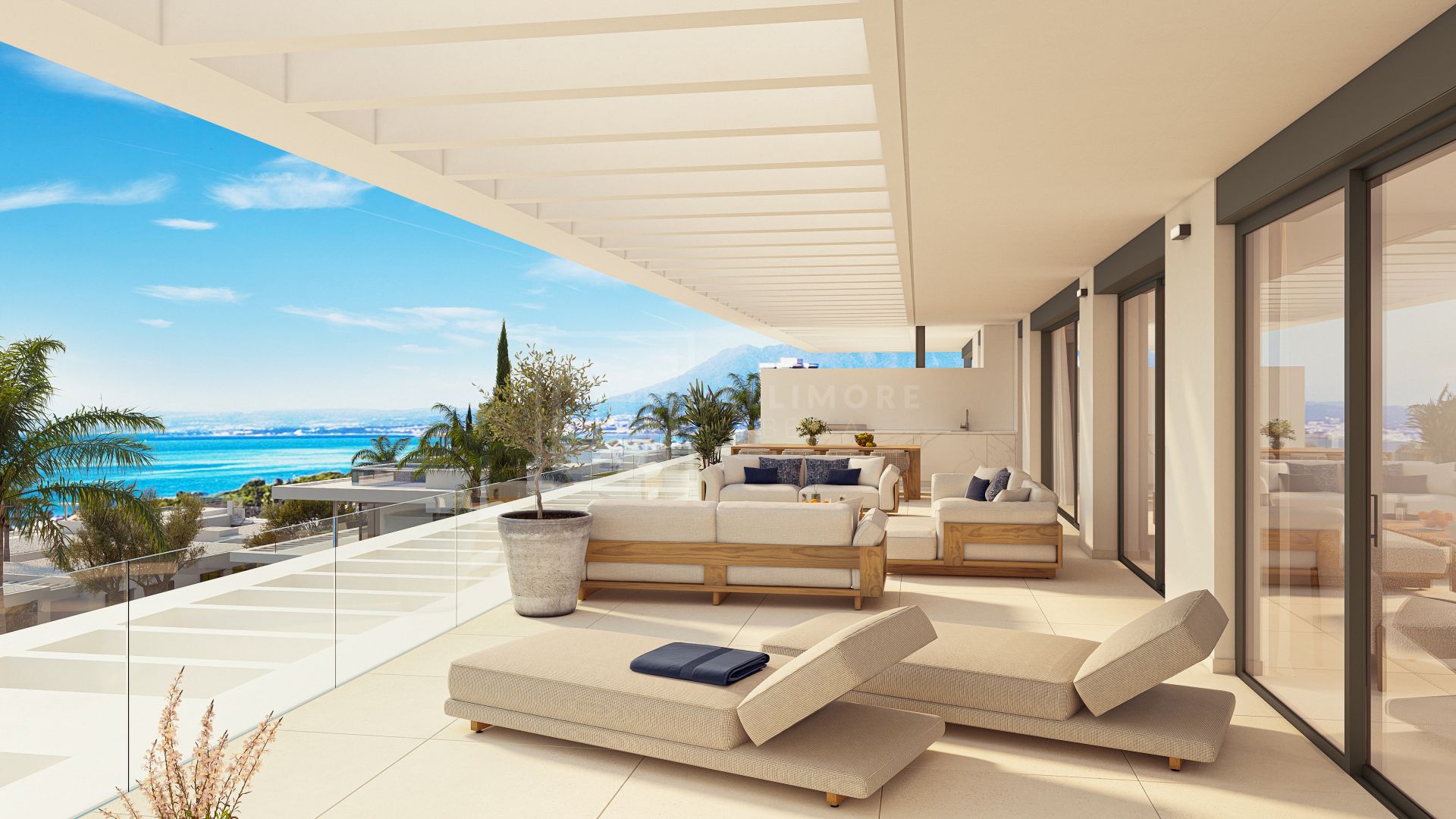 STUNNING BRAND NEW 2-BEDROOM CONTEMPORARY APARTMENT WITH SEA VIEWS EAST OF MARBELLA